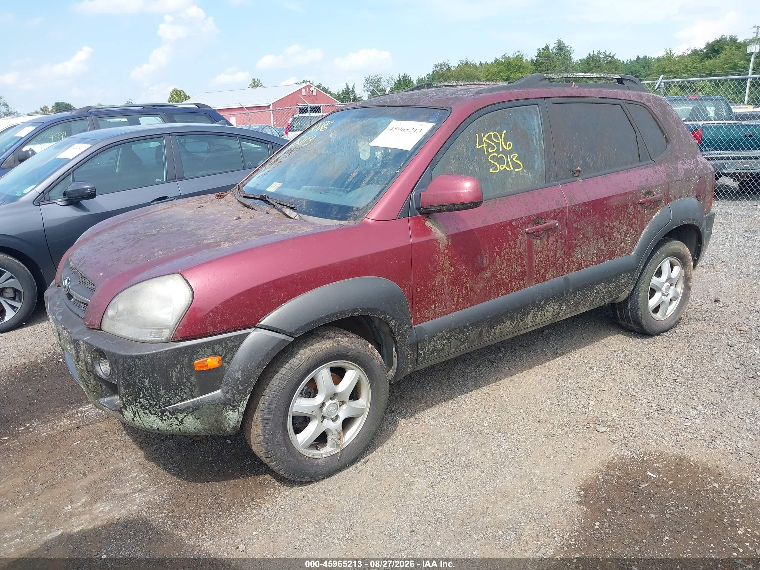 2005 Hyundai Tucson Gls/lx Red vin: KM8JN72D95U126240