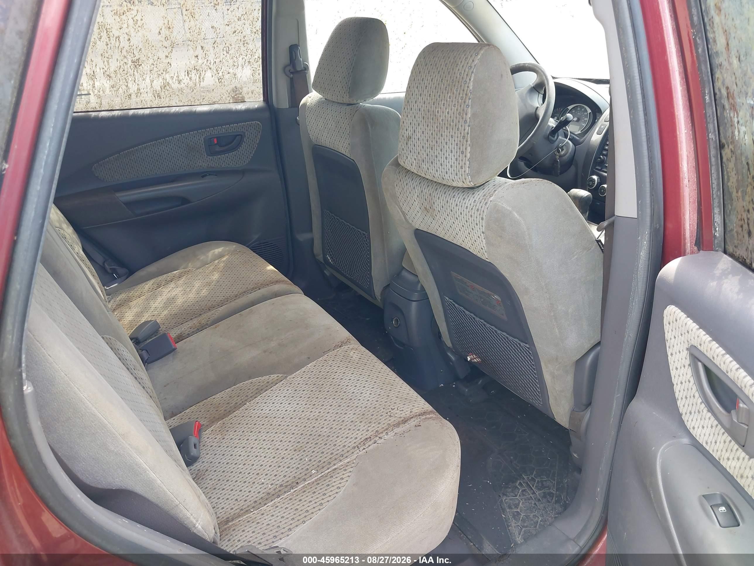 2005 Hyundai Tucson Gls/lx Red vin: KM8JN72D95U126240