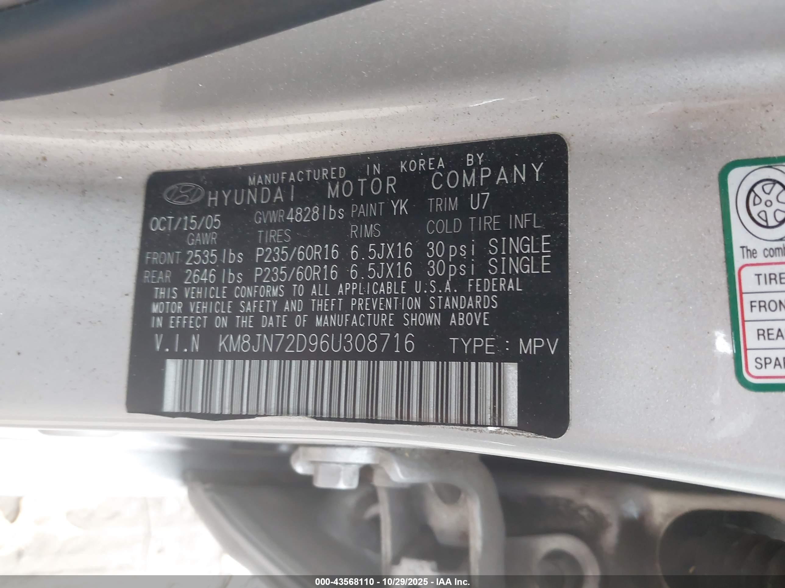 2006 Hyundai Tucson Gls/limited Silver vin: KM8JN72D96U308716