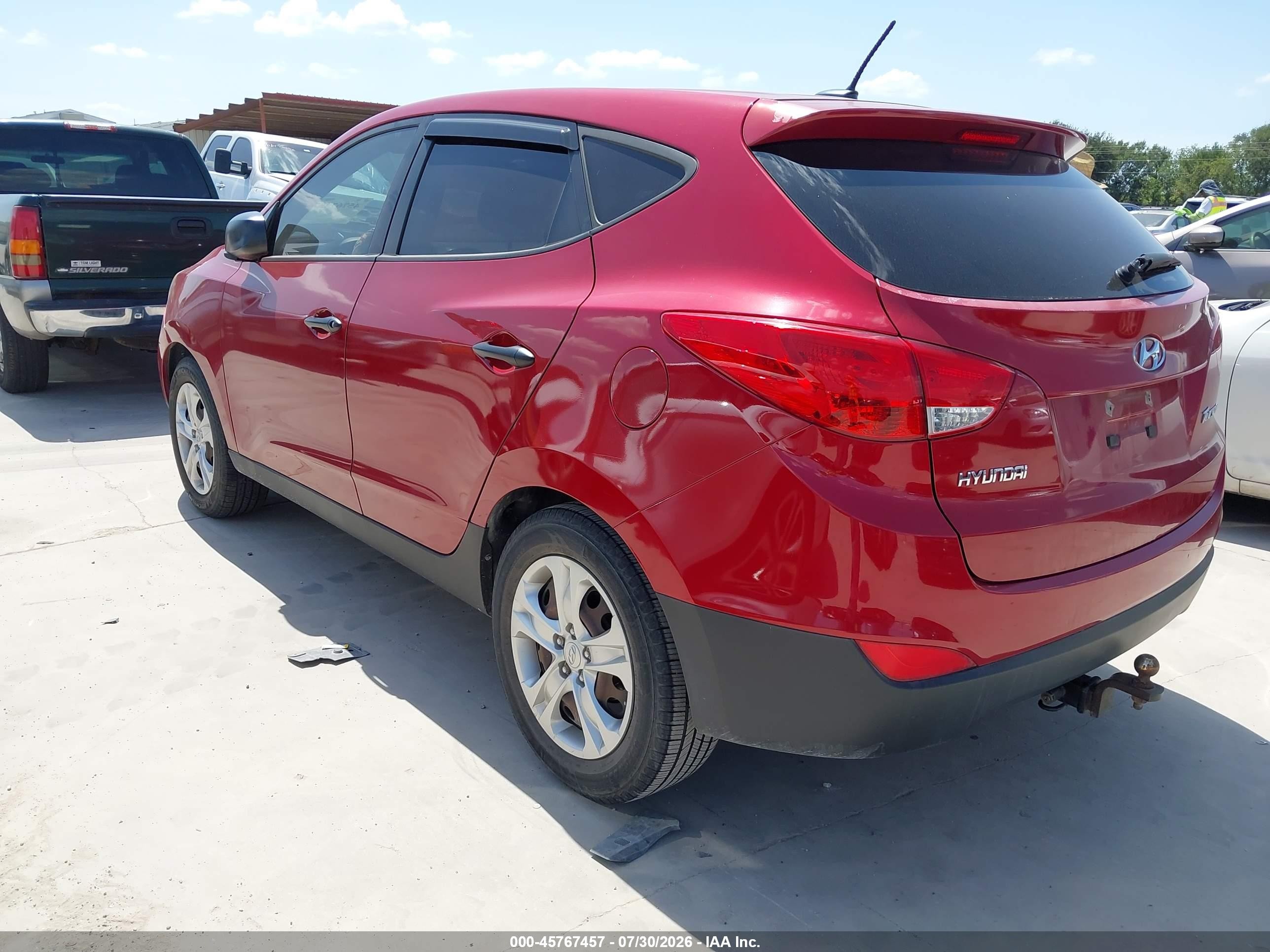 2013 Hyundai Tucson Gl Red vin: KM8JT3AB1DU654111