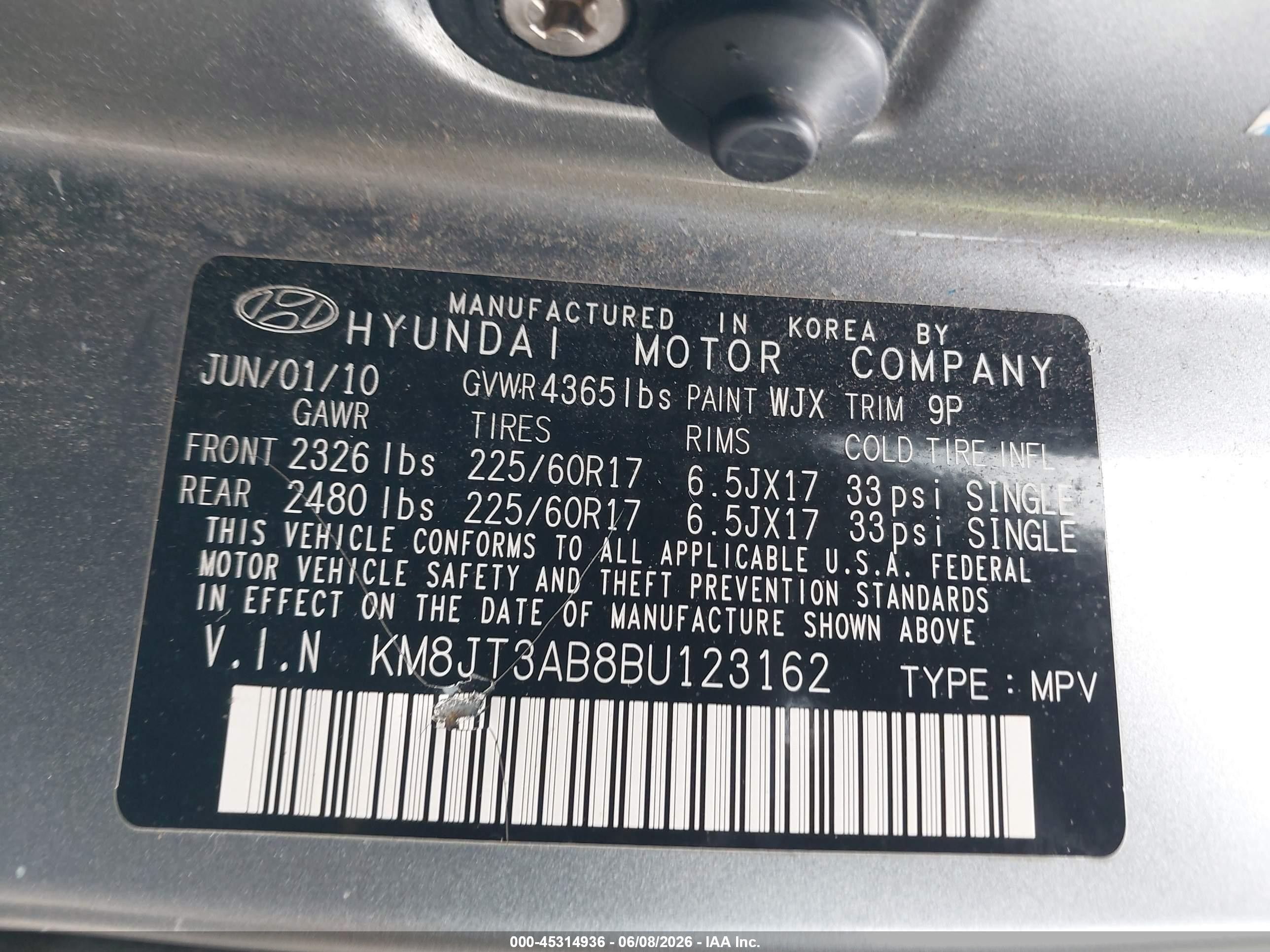 2011 Hyundai Tucson Gl Серый vin: KM8JT3AB8BU123162