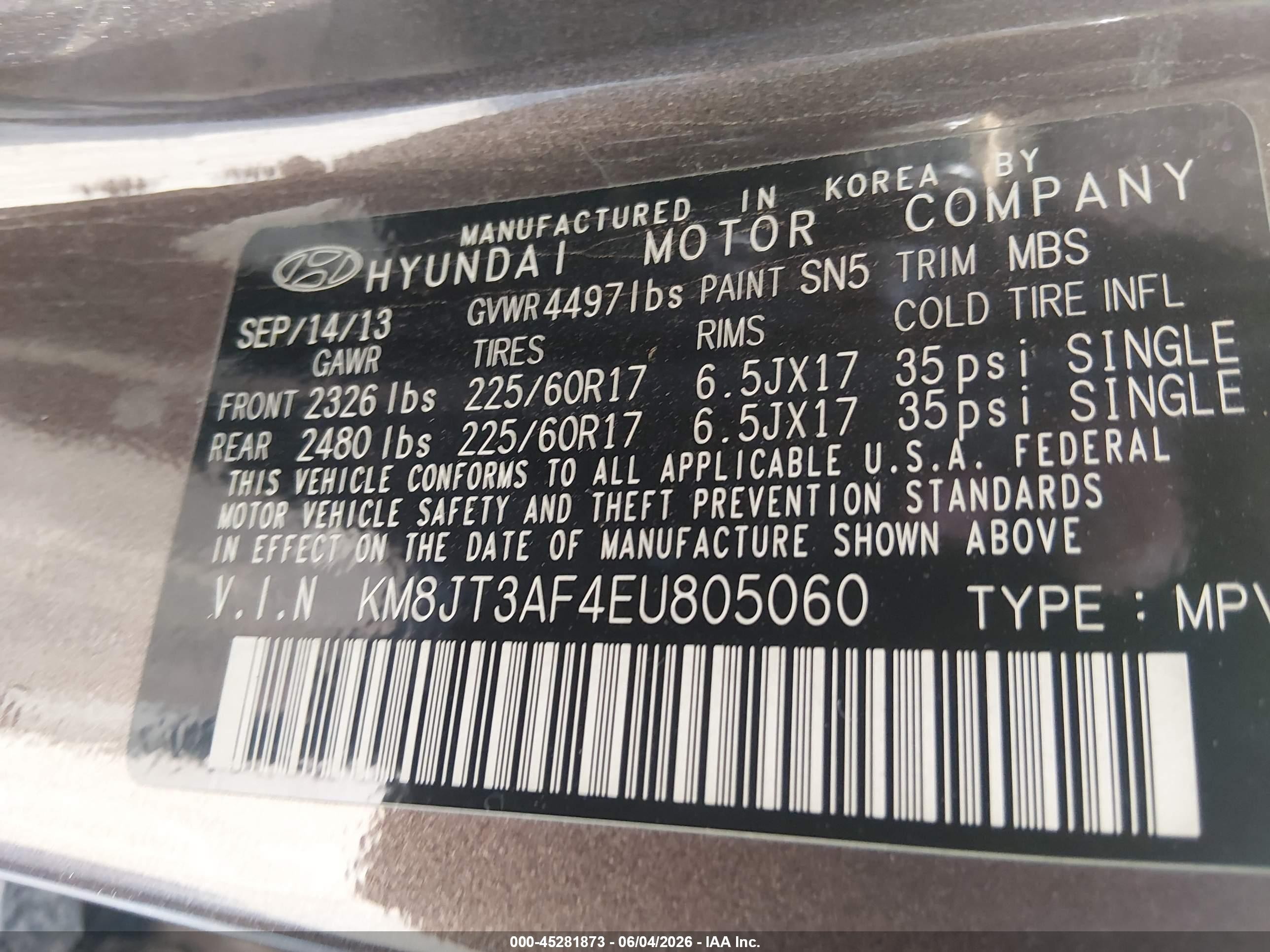 2014 Hyundai Tucson Gls Коричневый vin: KM8JT3AF4EU805060