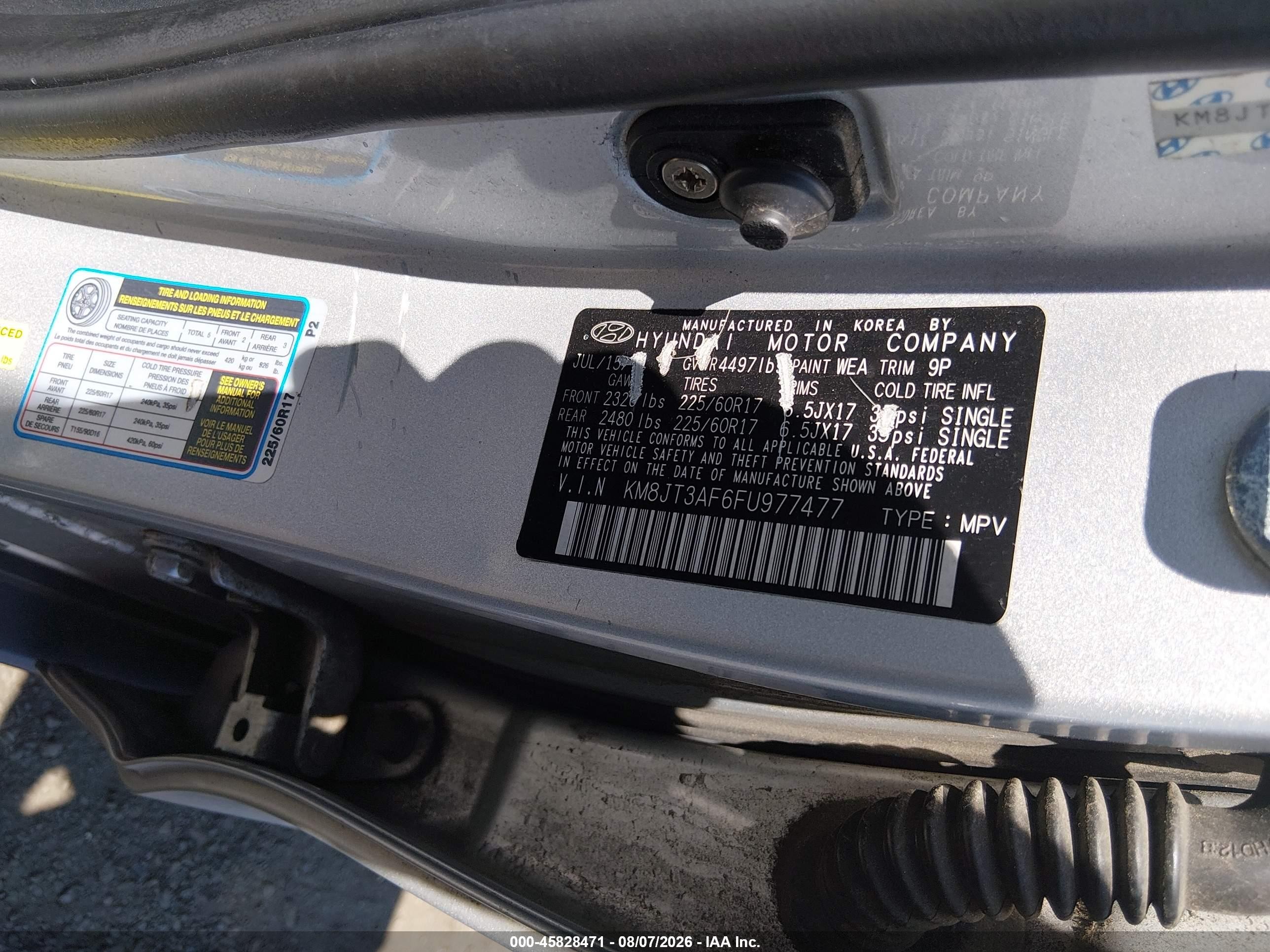 2015 Hyundai Tucson Gls Silver vin: KM8JT3AF6FU977477