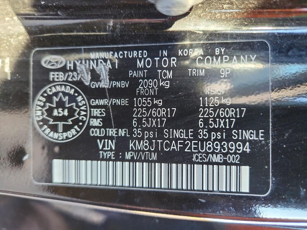 2014 Hyundai Tucson Gls Black vin: KM8JTCAF2EU893994