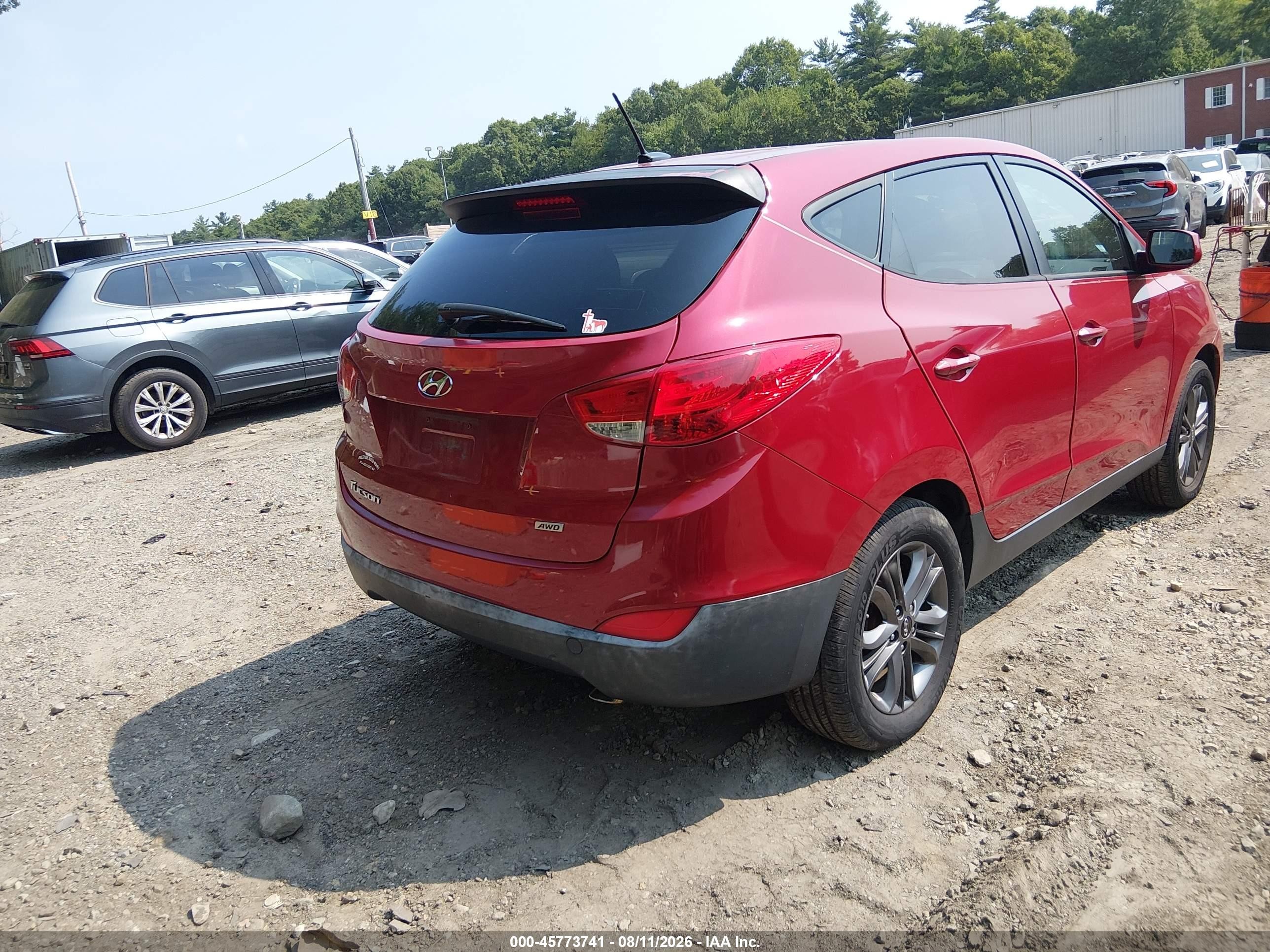 2015 Hyundai Tucson Gls Красный vin: KM8JTCAF4FU050834