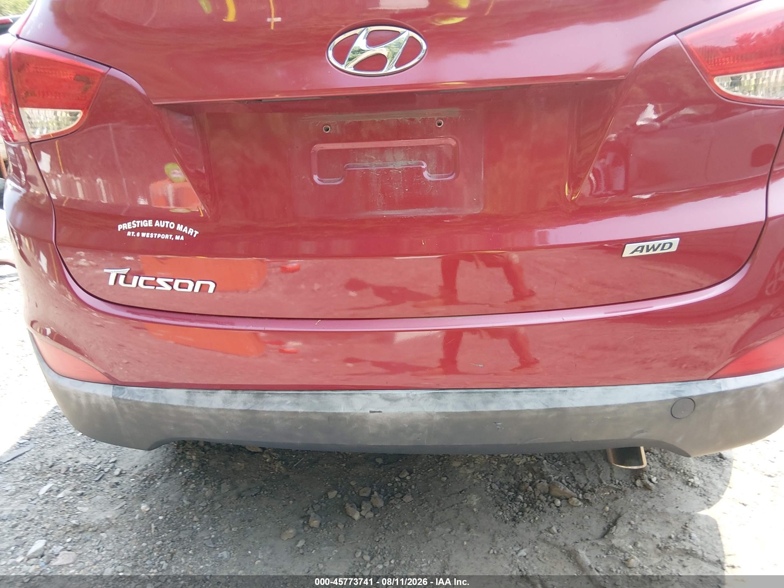 2015 Hyundai Tucson Gls Красный vin: KM8JTCAF4FU050834