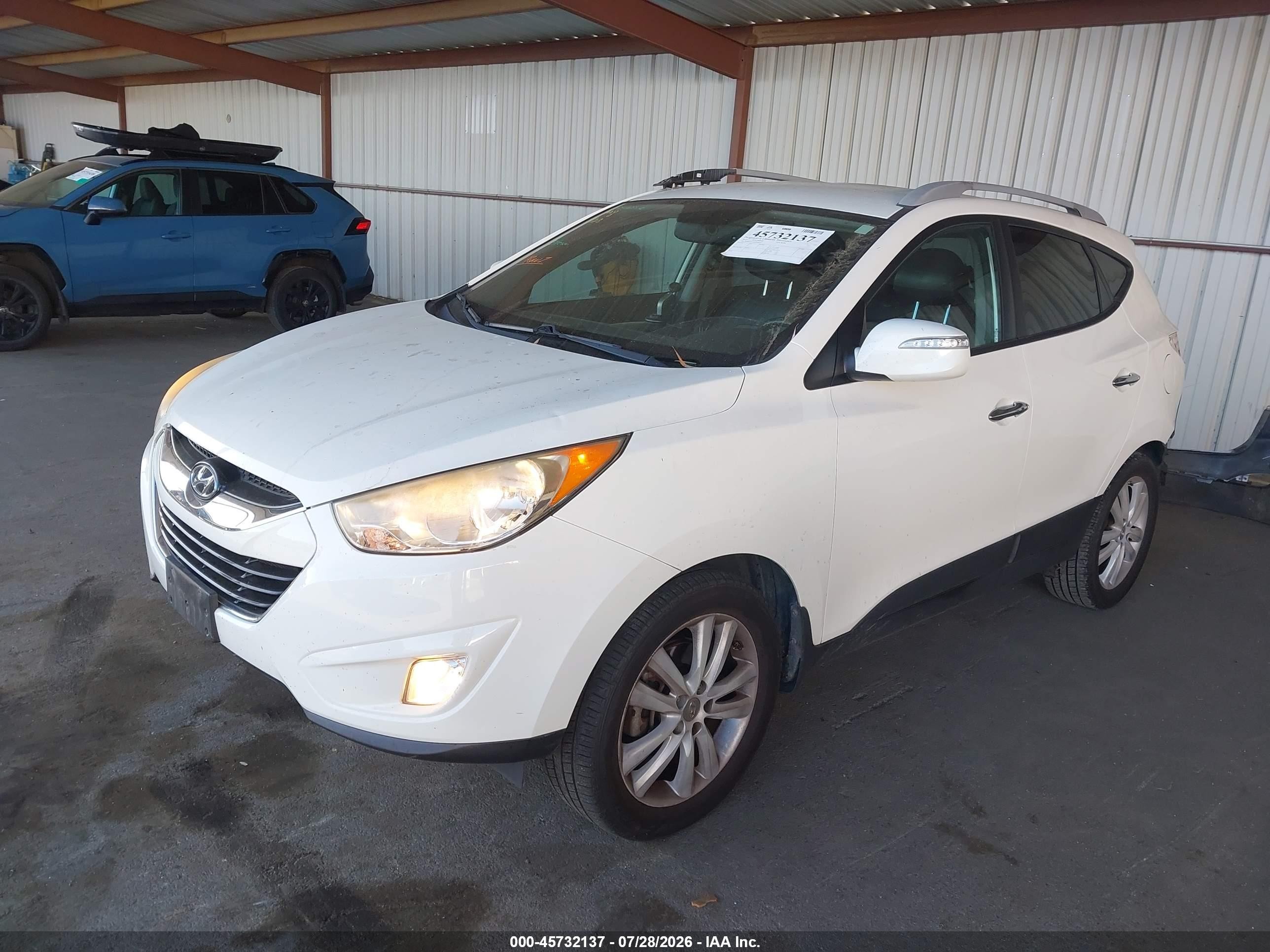 2013 Hyundai Tucson Limited White vin: KM8JU3AC0DU658415
