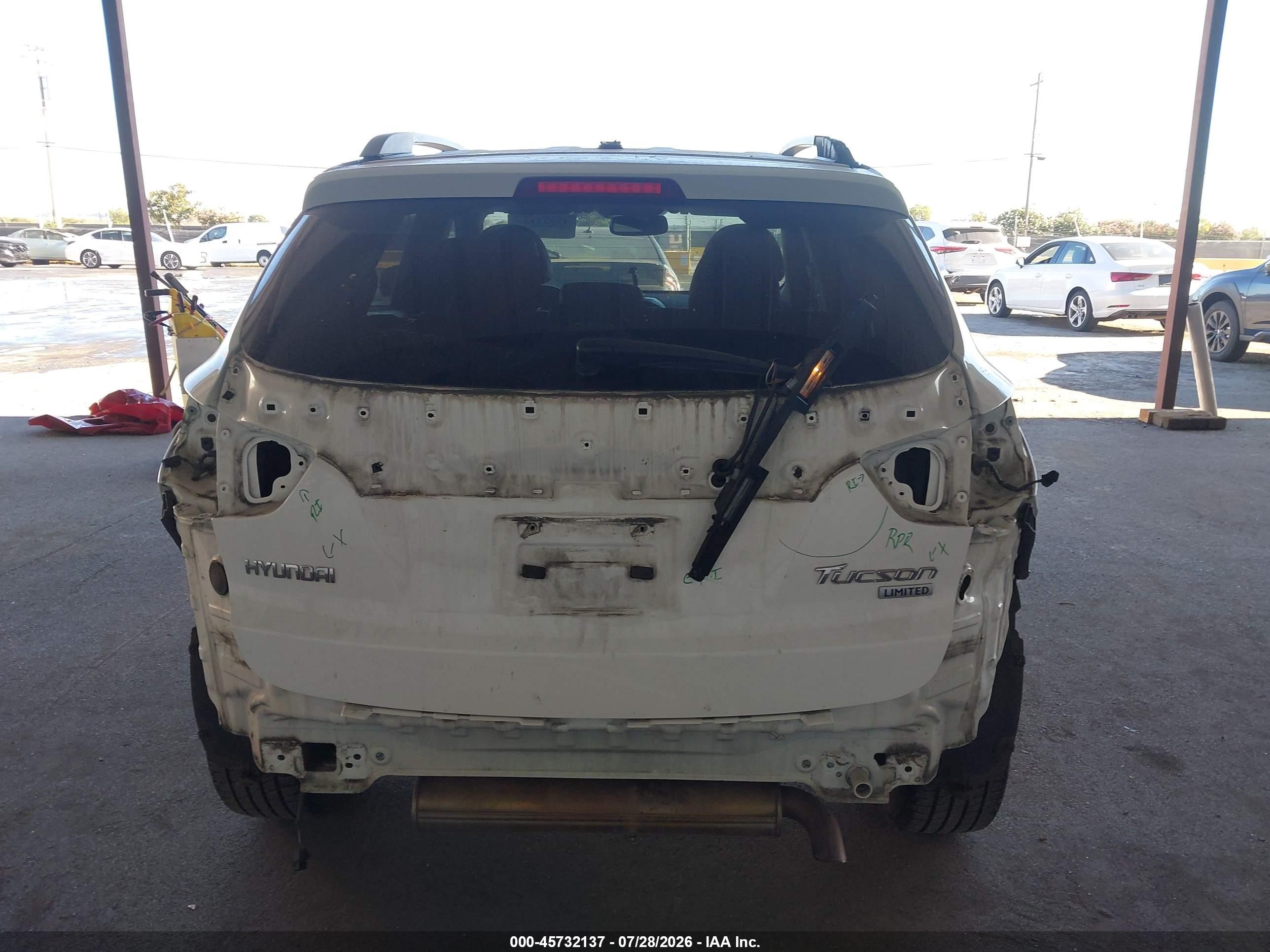 2013 Hyundai Tucson Limited White vin: KM8JU3AC0DU658415