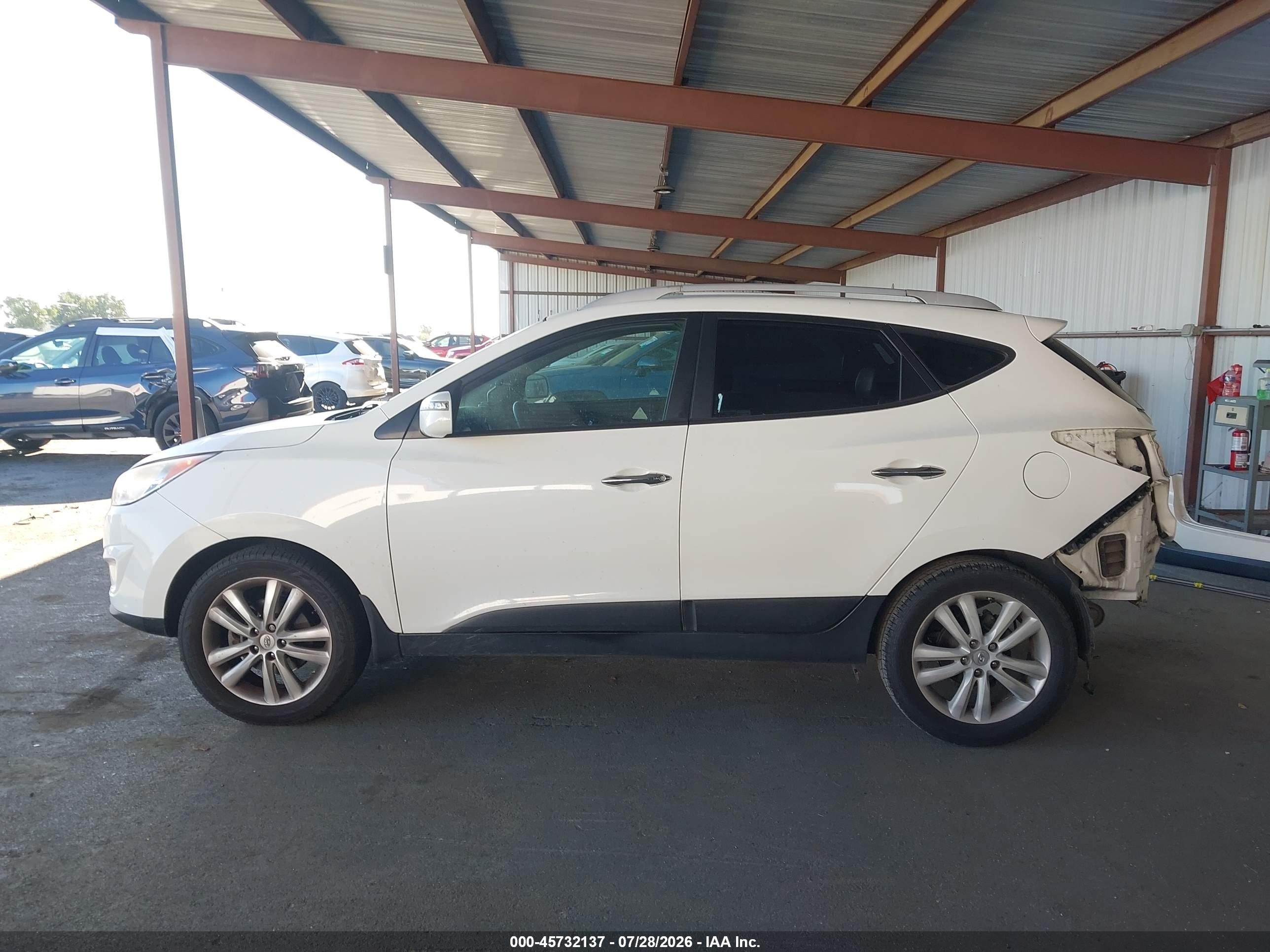 2013 Hyundai Tucson Limited White vin: KM8JU3AC0DU658415