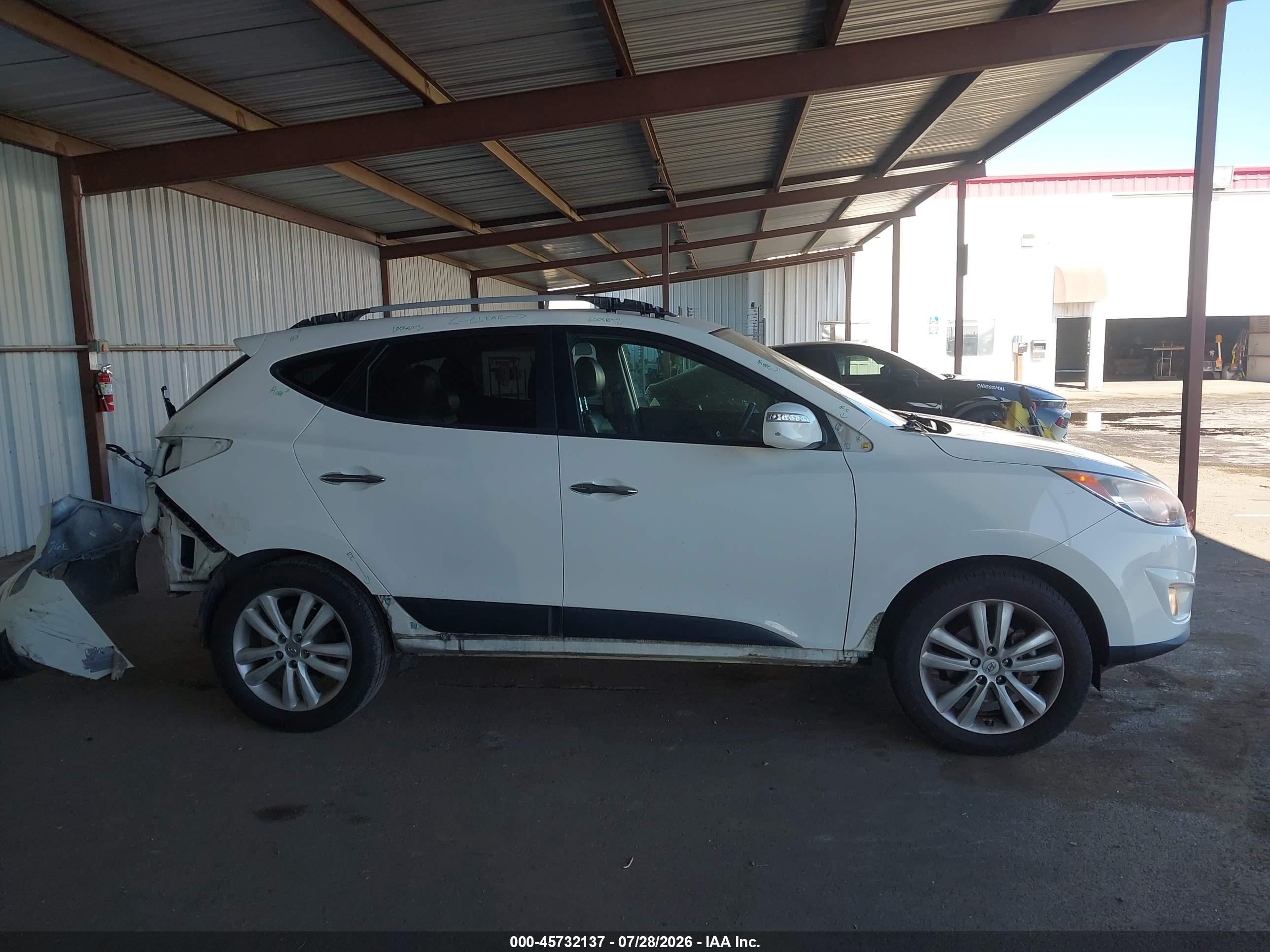 2013 Hyundai Tucson Limited White vin: KM8JU3AC0DU658415