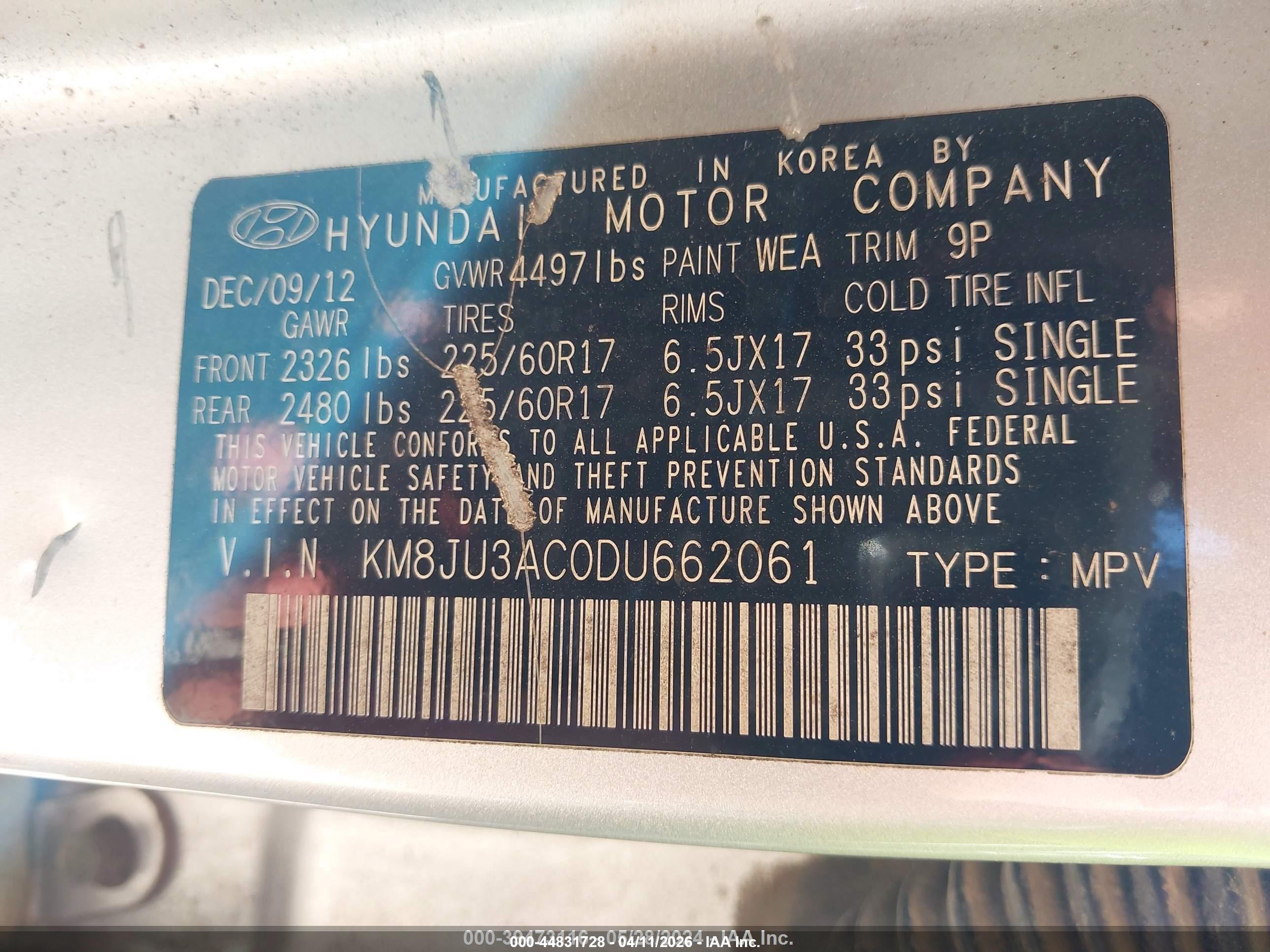 2013 Hyundai Tucson Gls Silver vin: KM8JU3AC0DU662061