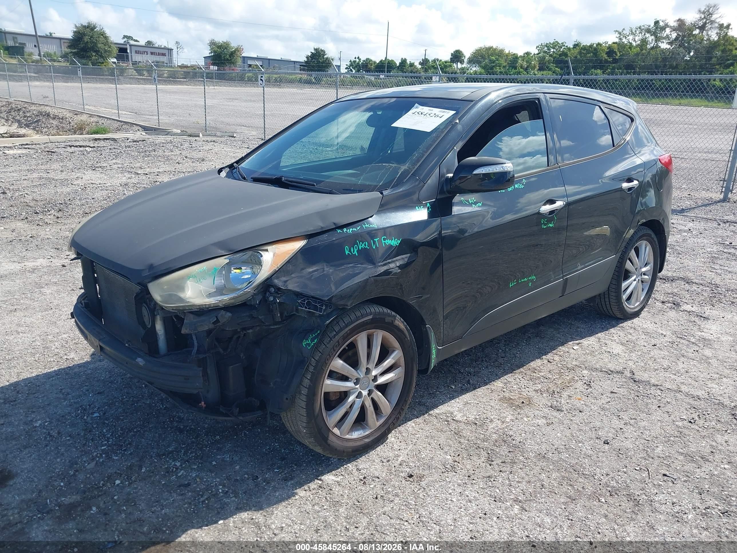 2013 Hyundai Tucson Limited Черный vin: KM8JU3AC1DU693187