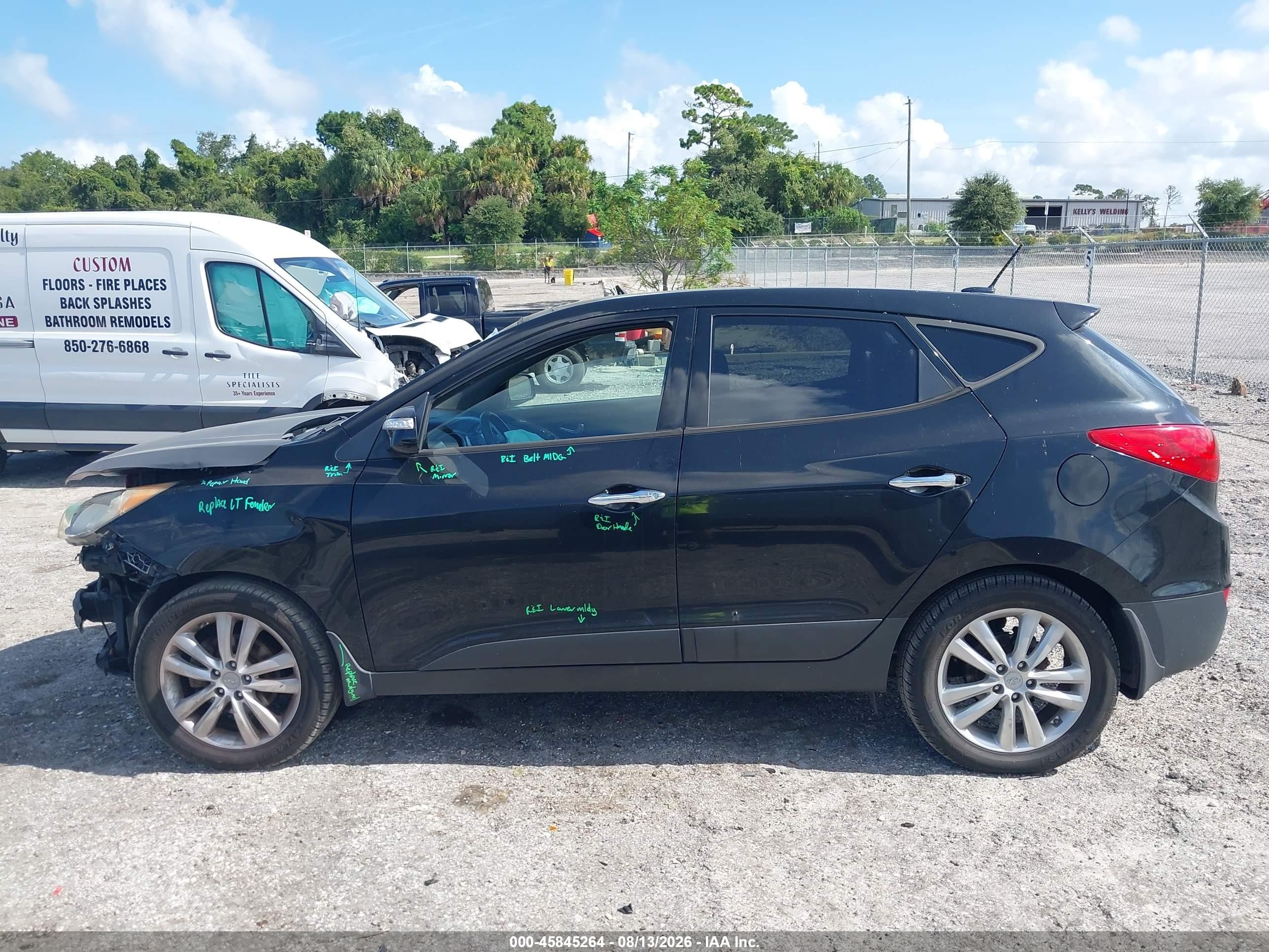 2013 Hyundai Tucson Limited Черный vin: KM8JU3AC1DU693187