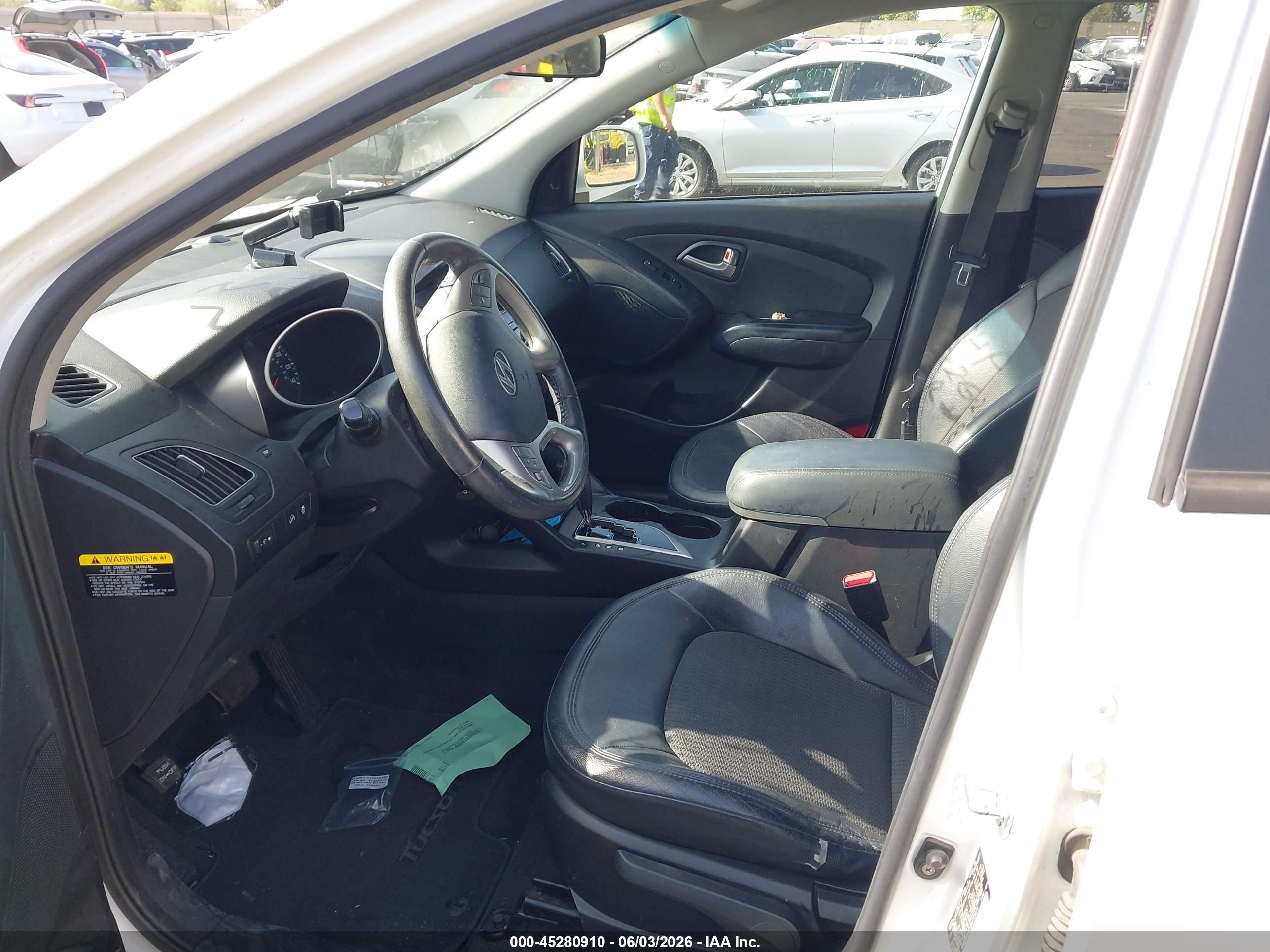 2013 Hyundai Tucson Gls White vin: KM8JU3AC1DU753971