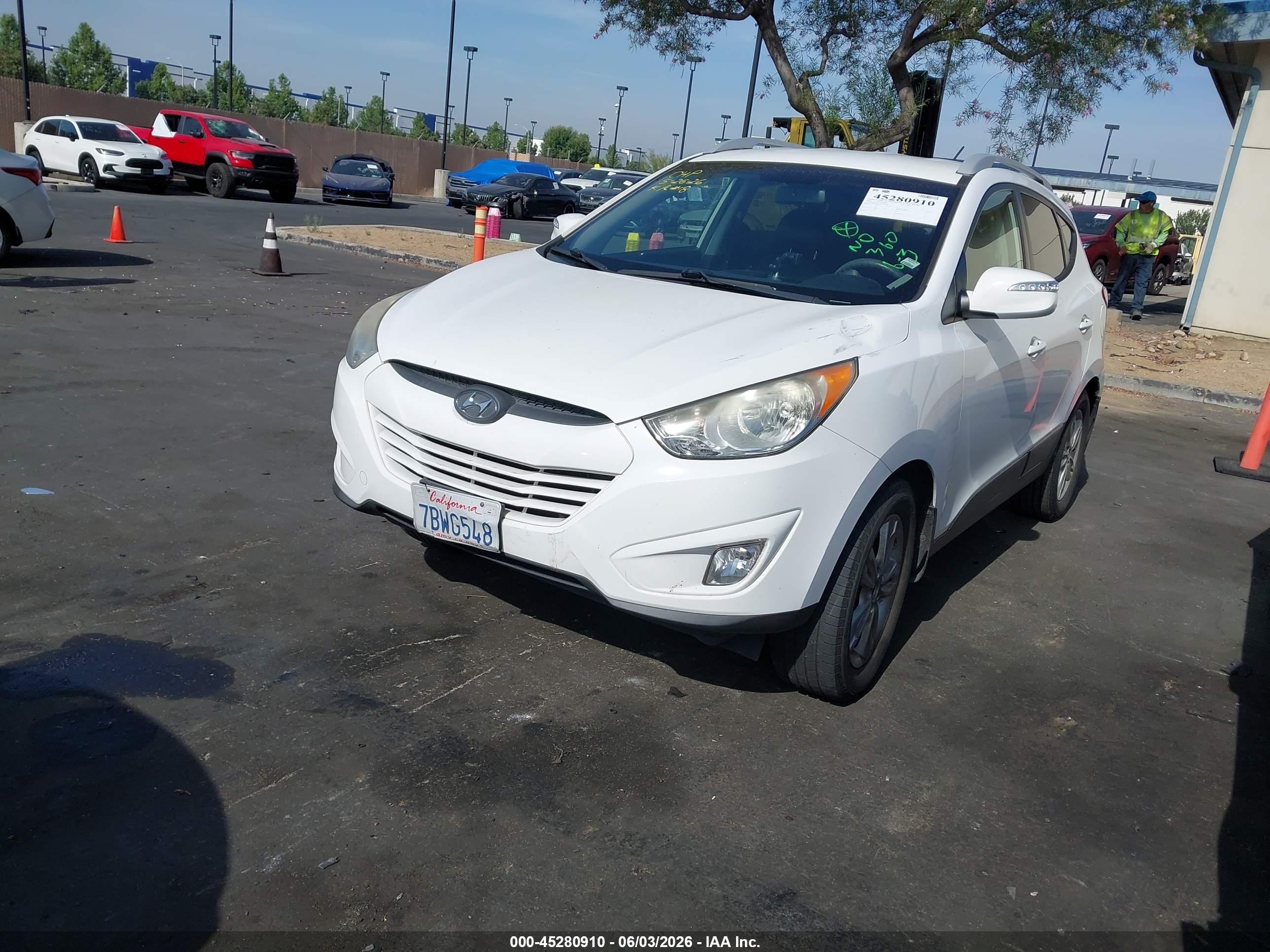 2013 Hyundai Tucson Gls White vin: KM8JU3AC1DU753971