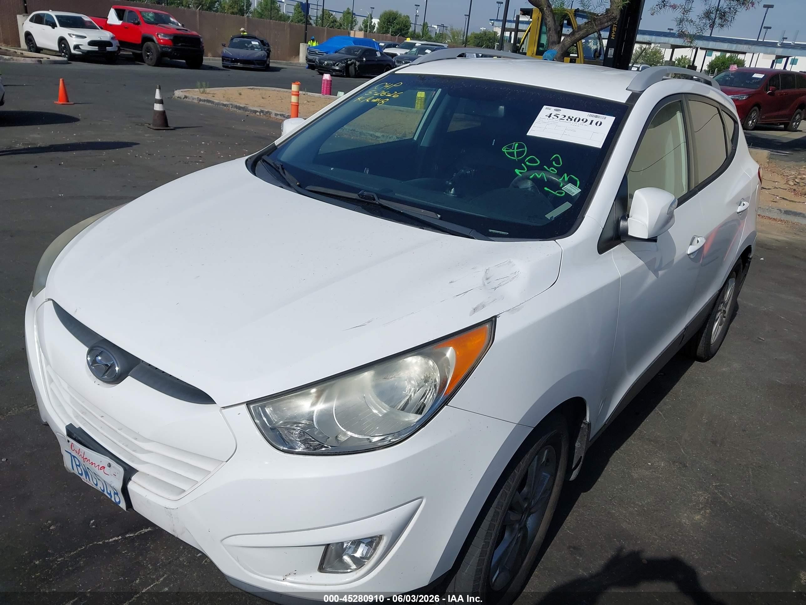 2013 Hyundai Tucson Gls White vin: KM8JU3AC1DU753971