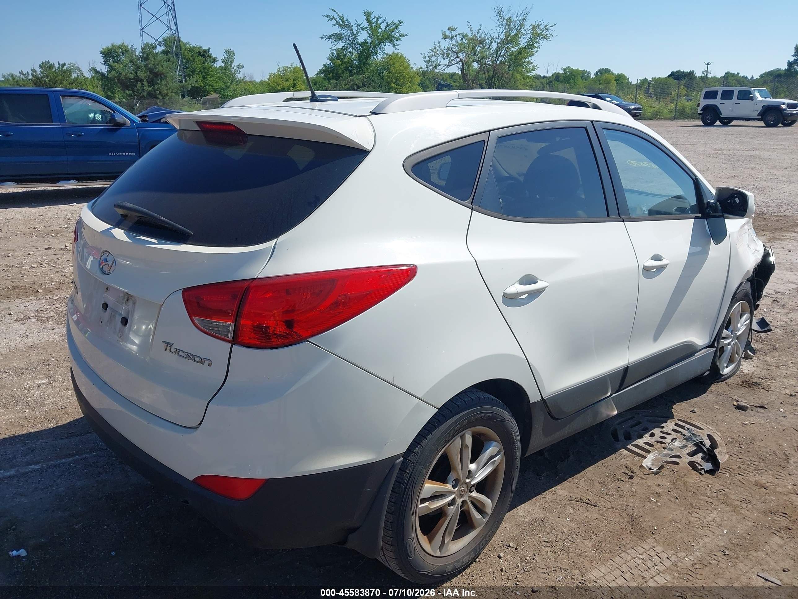 2011 Hyundai Tucson Gls White vin: KM8JU3AC2BU314663