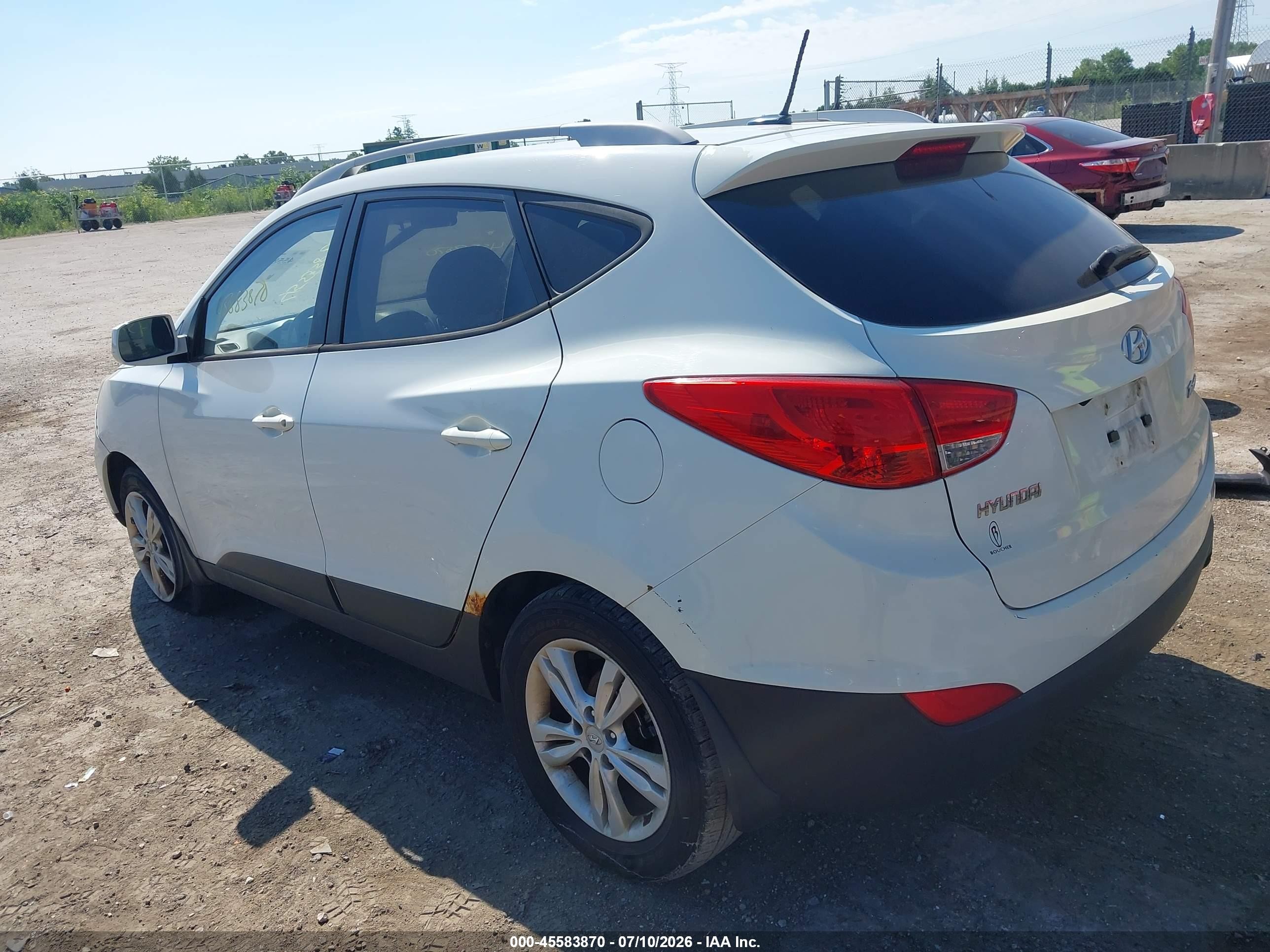 2011 Hyundai Tucson Gls White vin: KM8JU3AC2BU314663