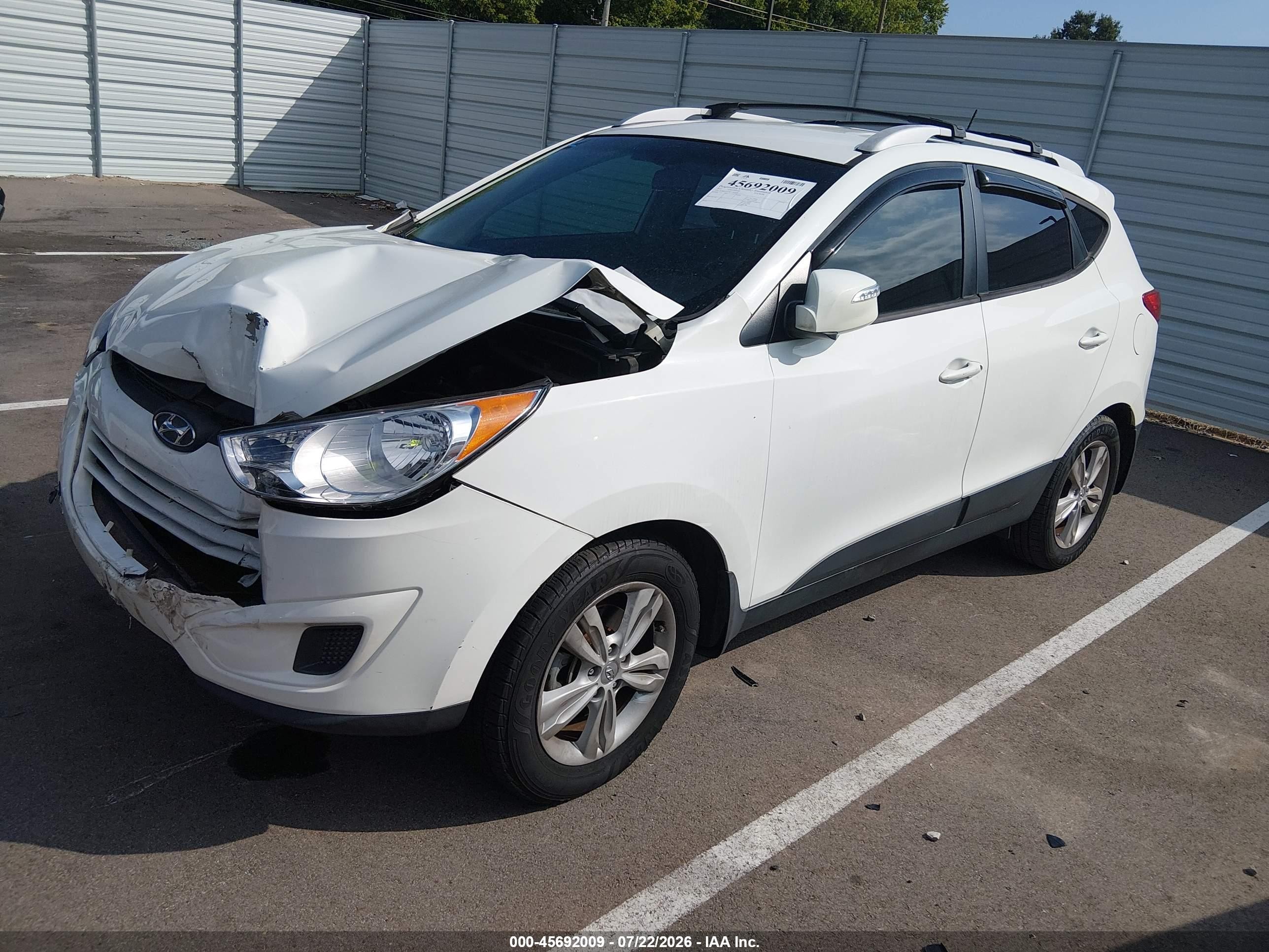 2012 Hyundai Tucson Gls Белый vin: KM8JU3AC2CU497659