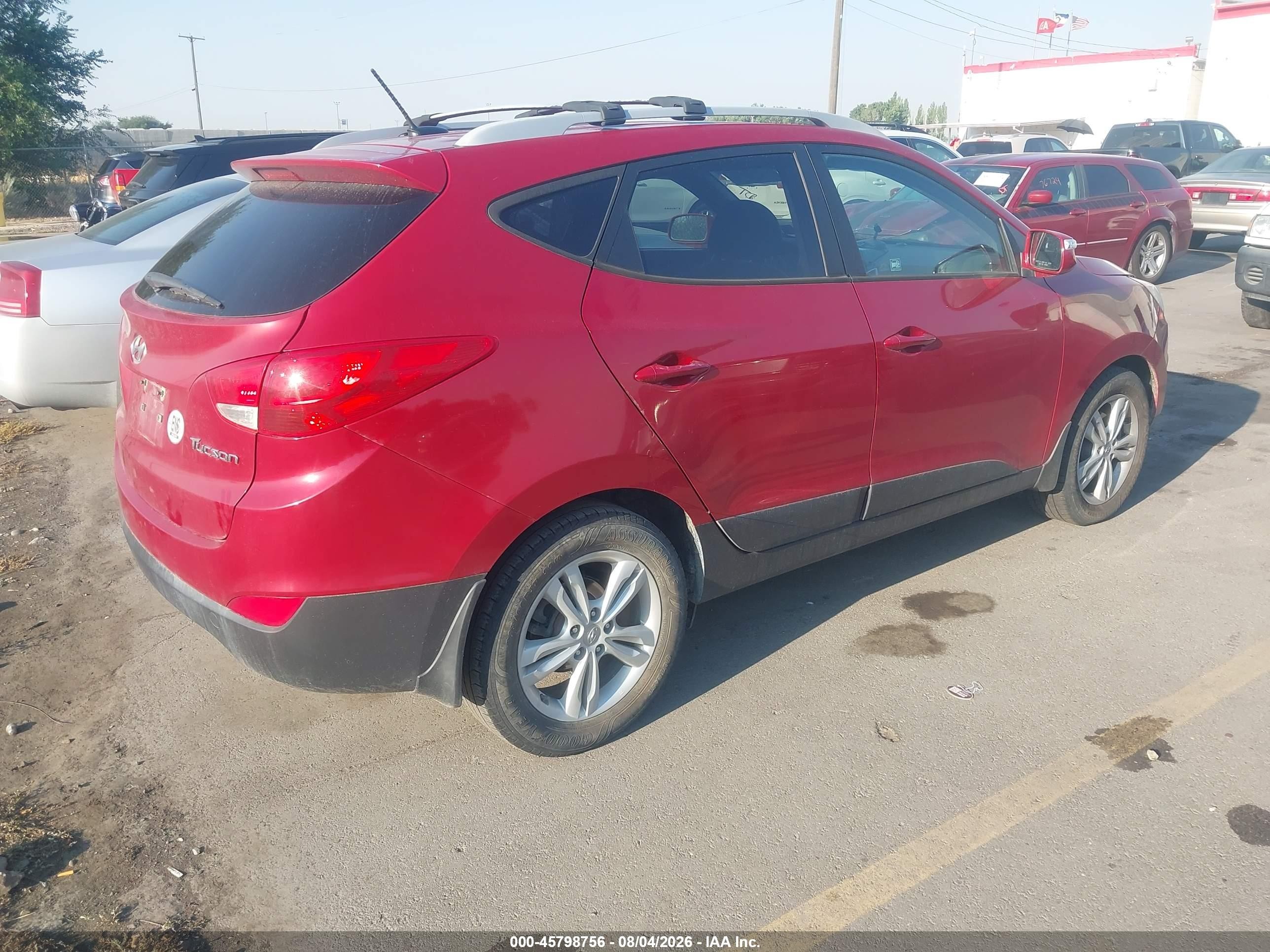 2012 Hyundai Tucson Gls Red vin: KM8JU3AC2CU535021