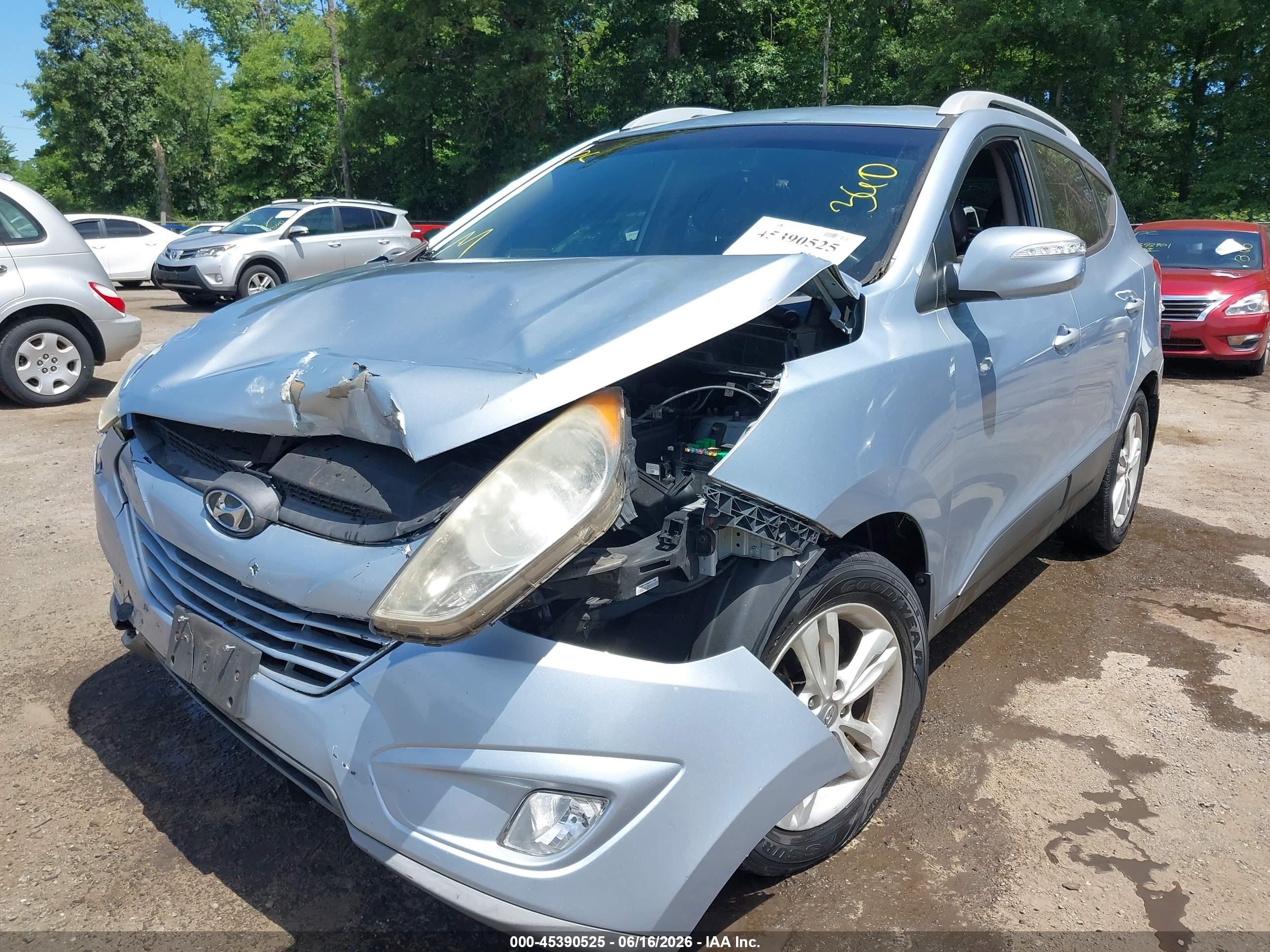 2013 Hyundai Tucson Gls Light Blue vin: KM8JU3AC2DU688824