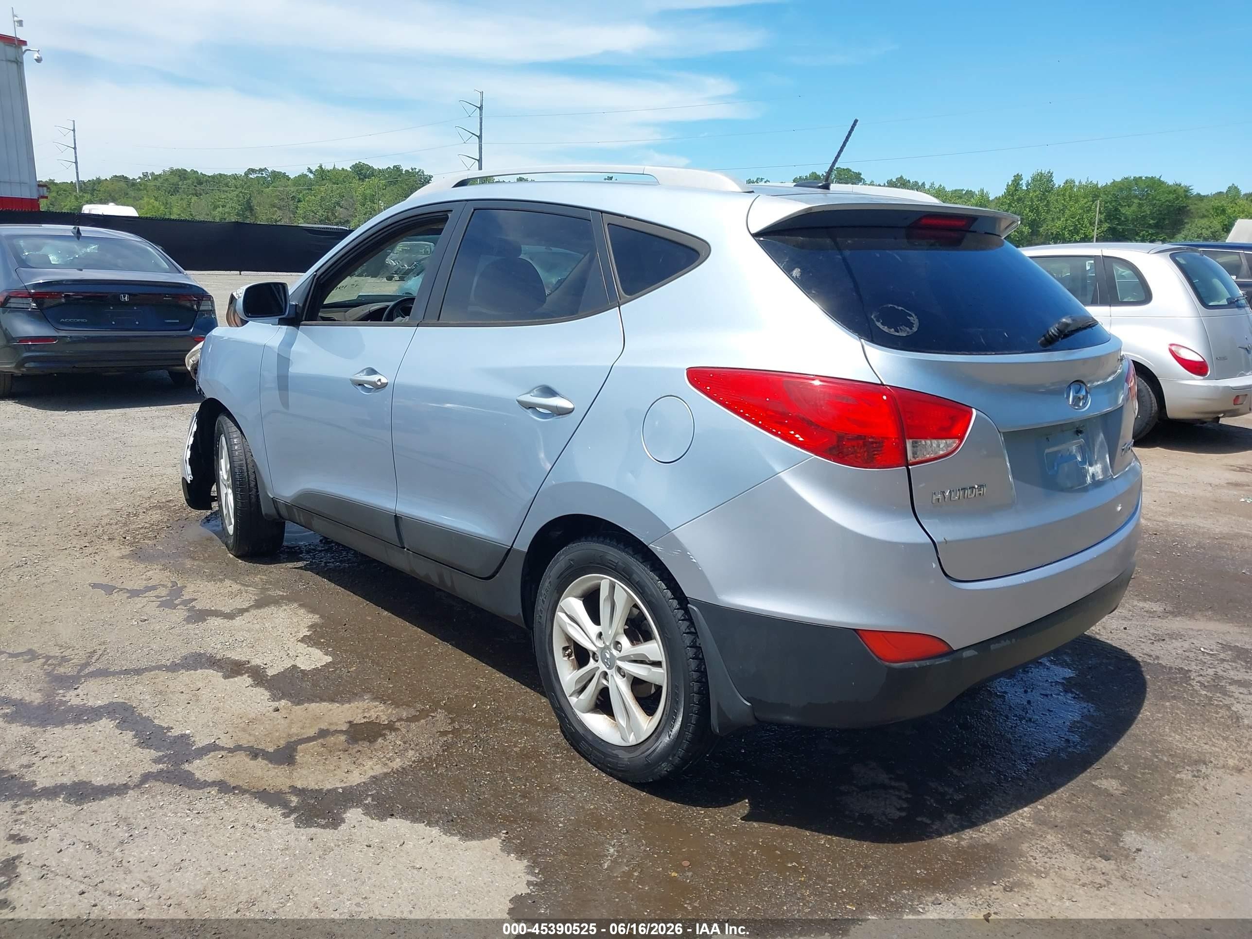 2013 Hyundai Tucson Gls Light Blue vin: KM8JU3AC2DU688824