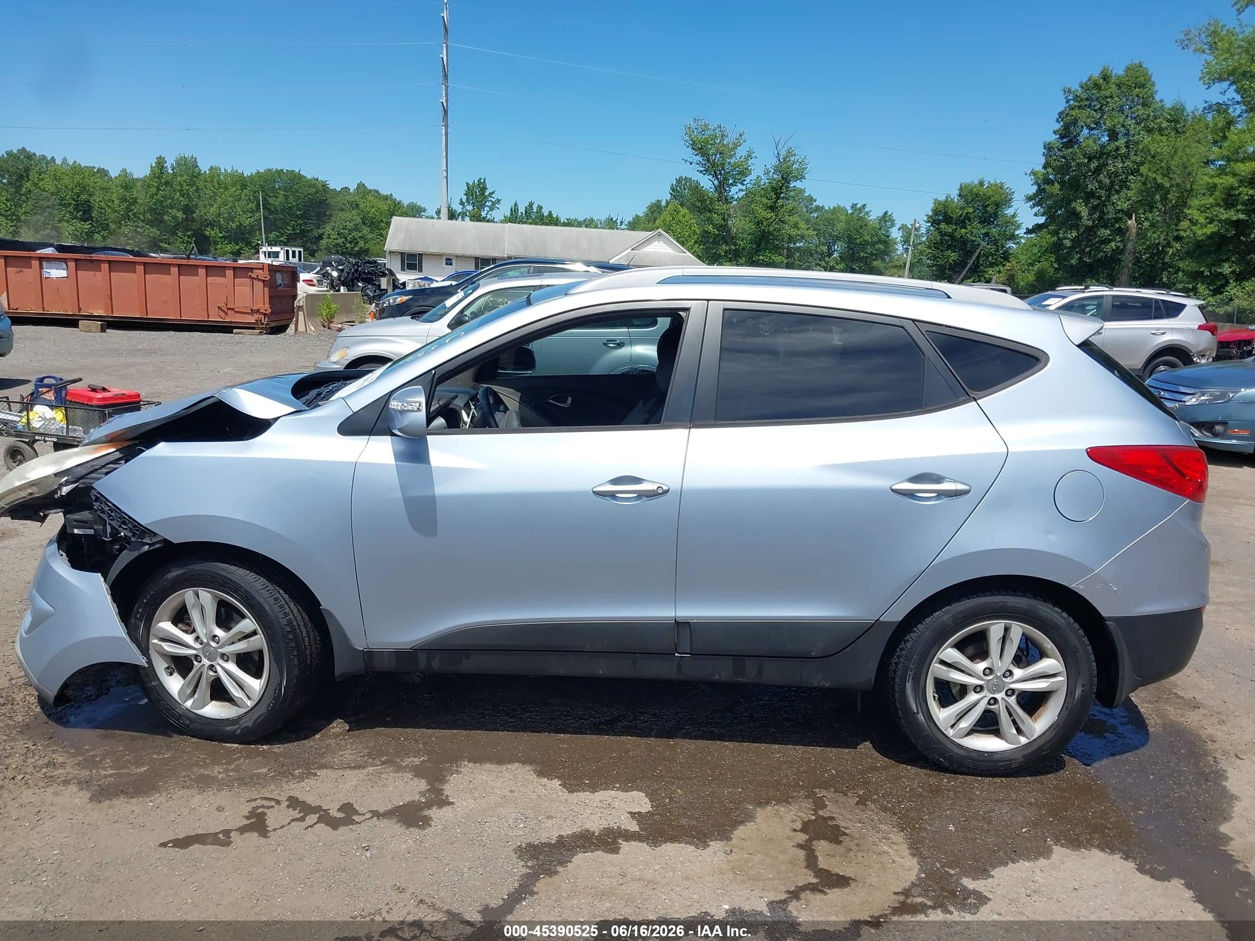 2013 Hyundai Tucson Gls Light Blue vin: KM8JU3AC2DU688824