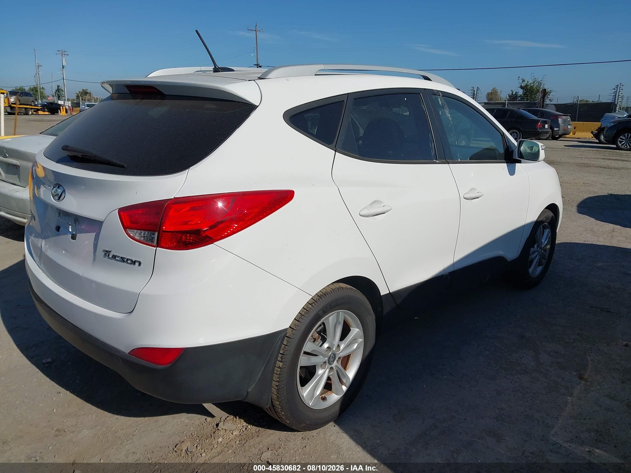 2013 Hyundai Tucson Gls White vin: KM8JU3AC2DU753901