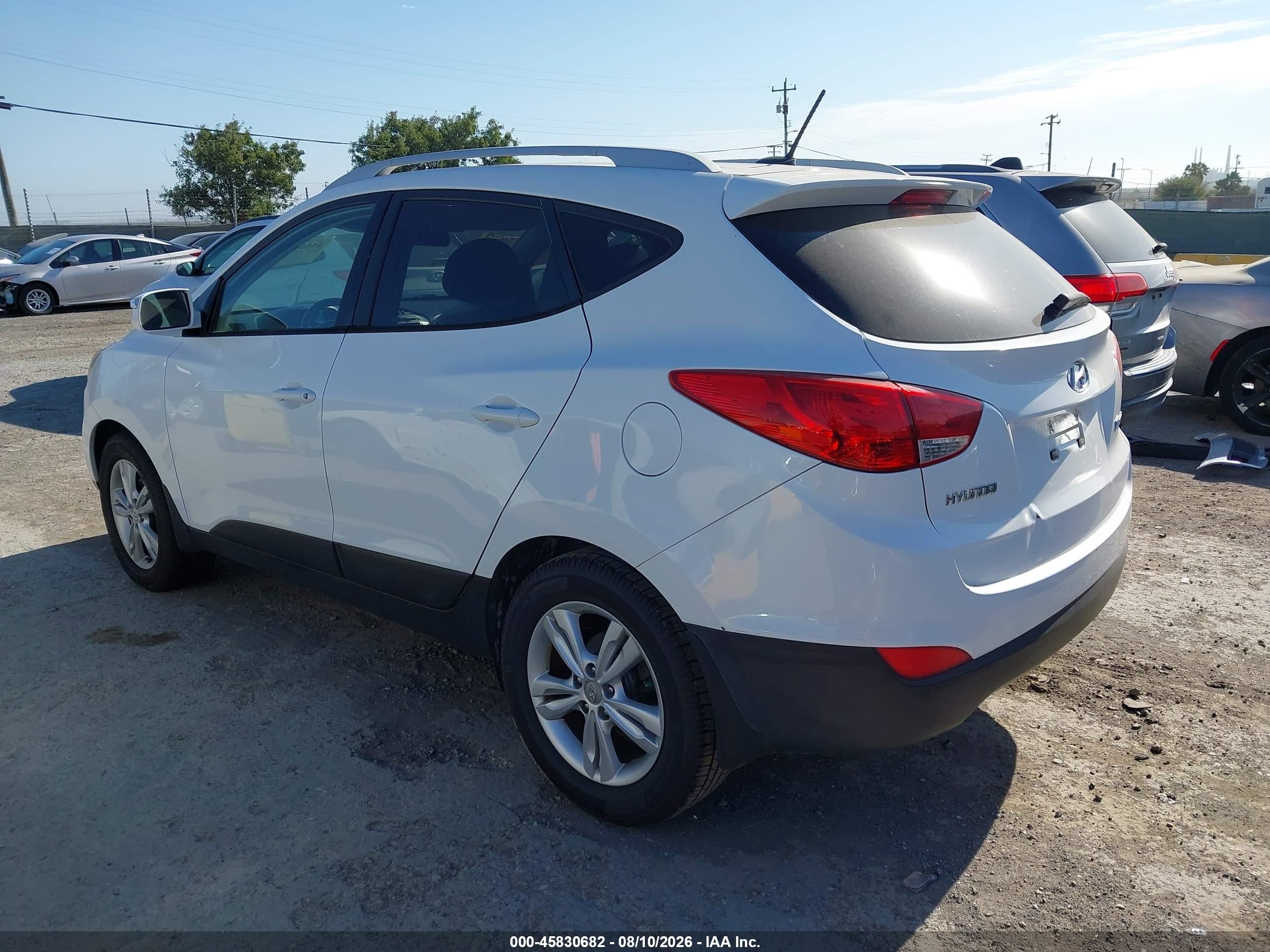 2013 Hyundai Tucson Gls White vin: KM8JU3AC2DU753901