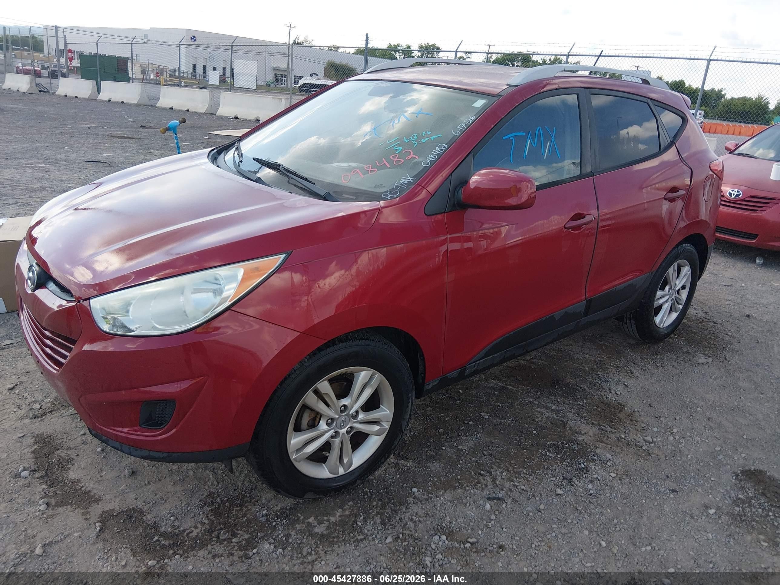 2010 Hyundai Tucson Gls Red vin: KM8JU3AC3AU098482