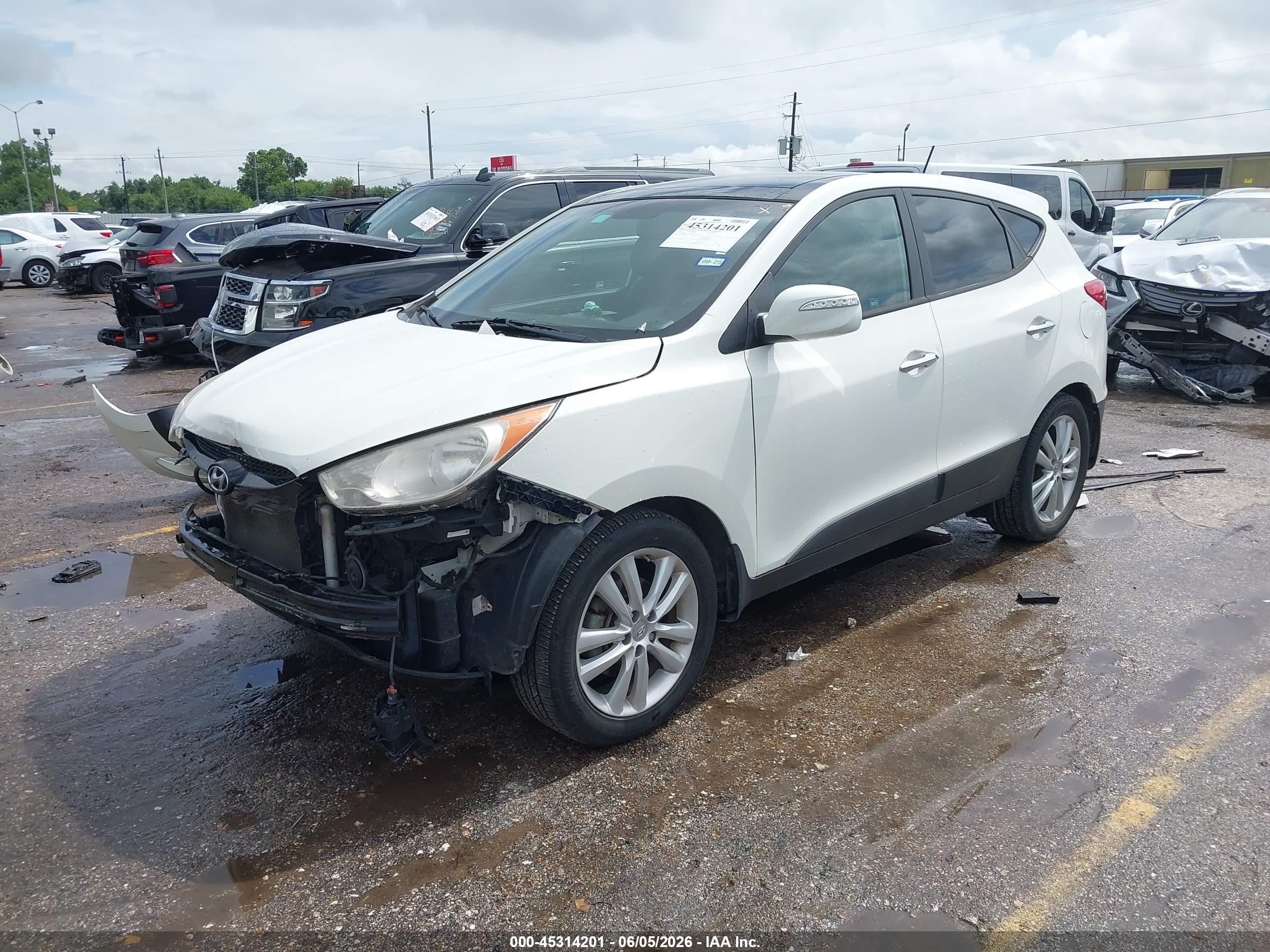 2012 Hyundai Tucson Limited White vin: KM8JU3AC3CU462029