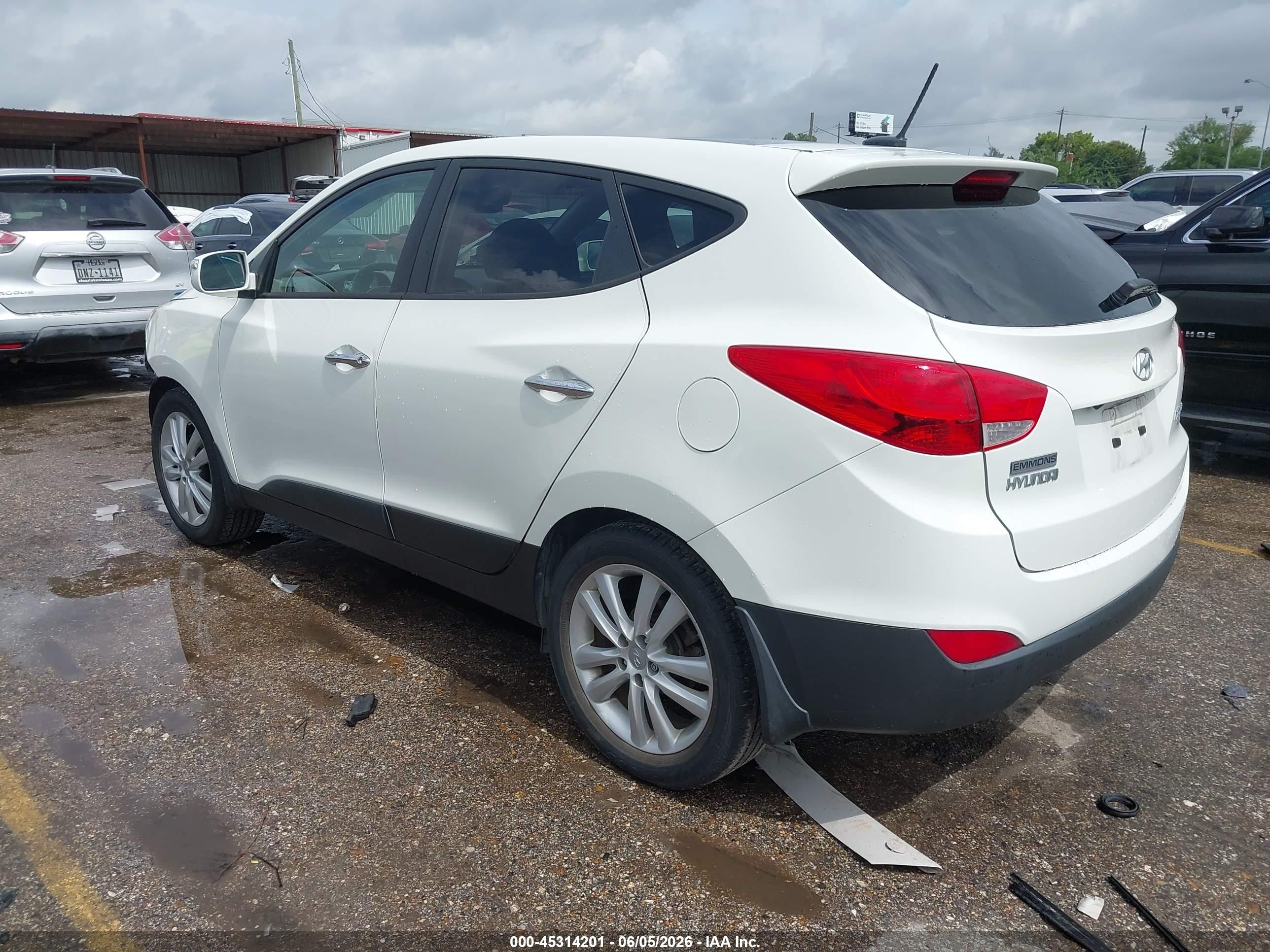 2012 Hyundai Tucson Limited White vin: KM8JU3AC3CU462029