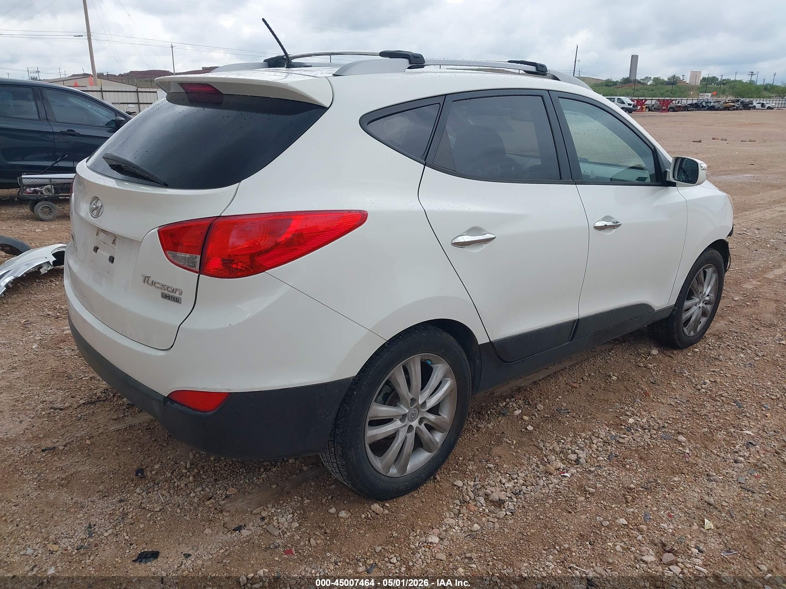 2013 Hyundai Tucson Limited White vin: KM8JU3AC3DU579336
