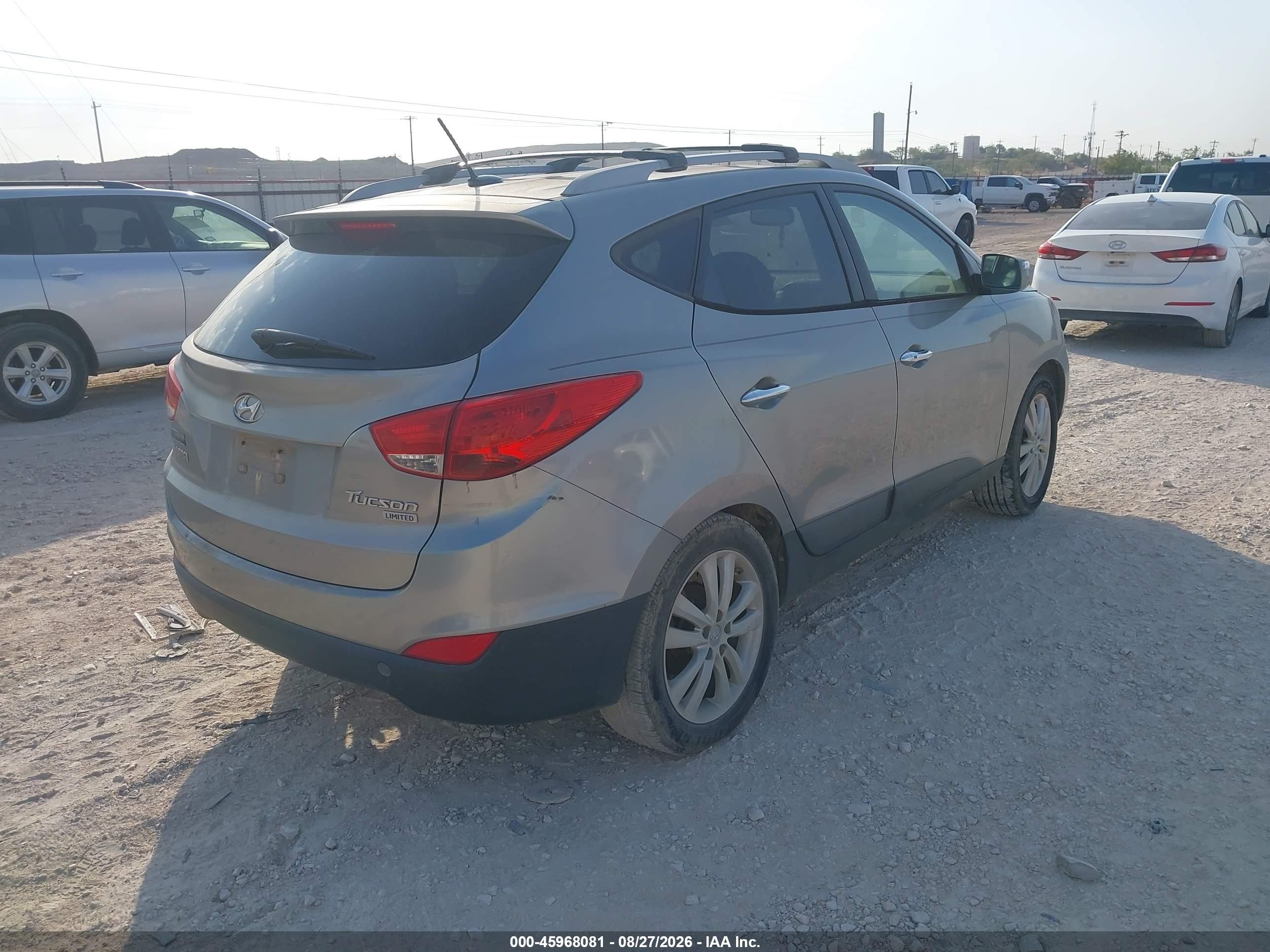 2013 Hyundai Tucson Limited Gray vin: KM8JU3AC3DU584696