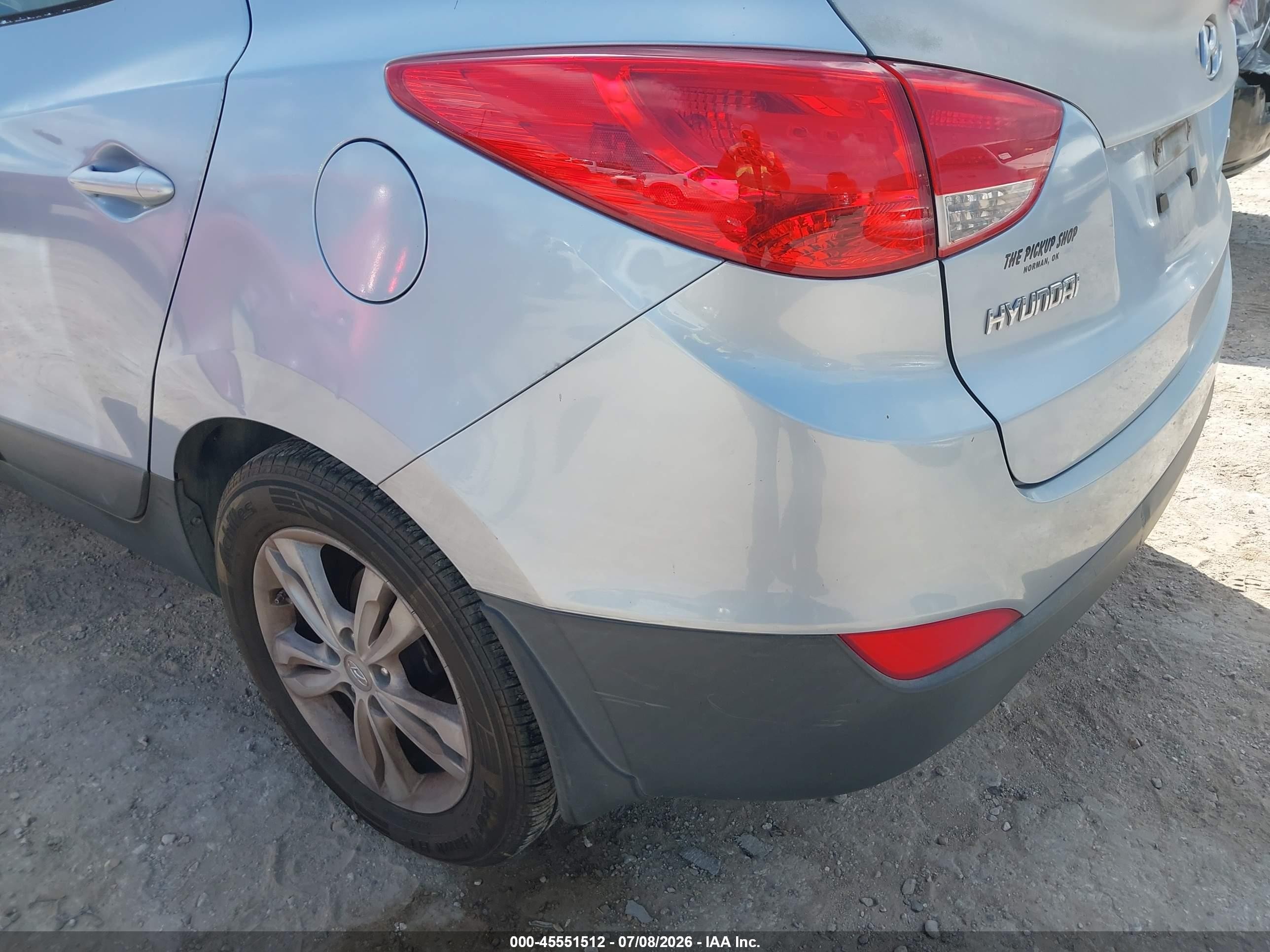2013 Hyundai Tucson Gls Light Blue vin: KM8JU3AC3DU647280