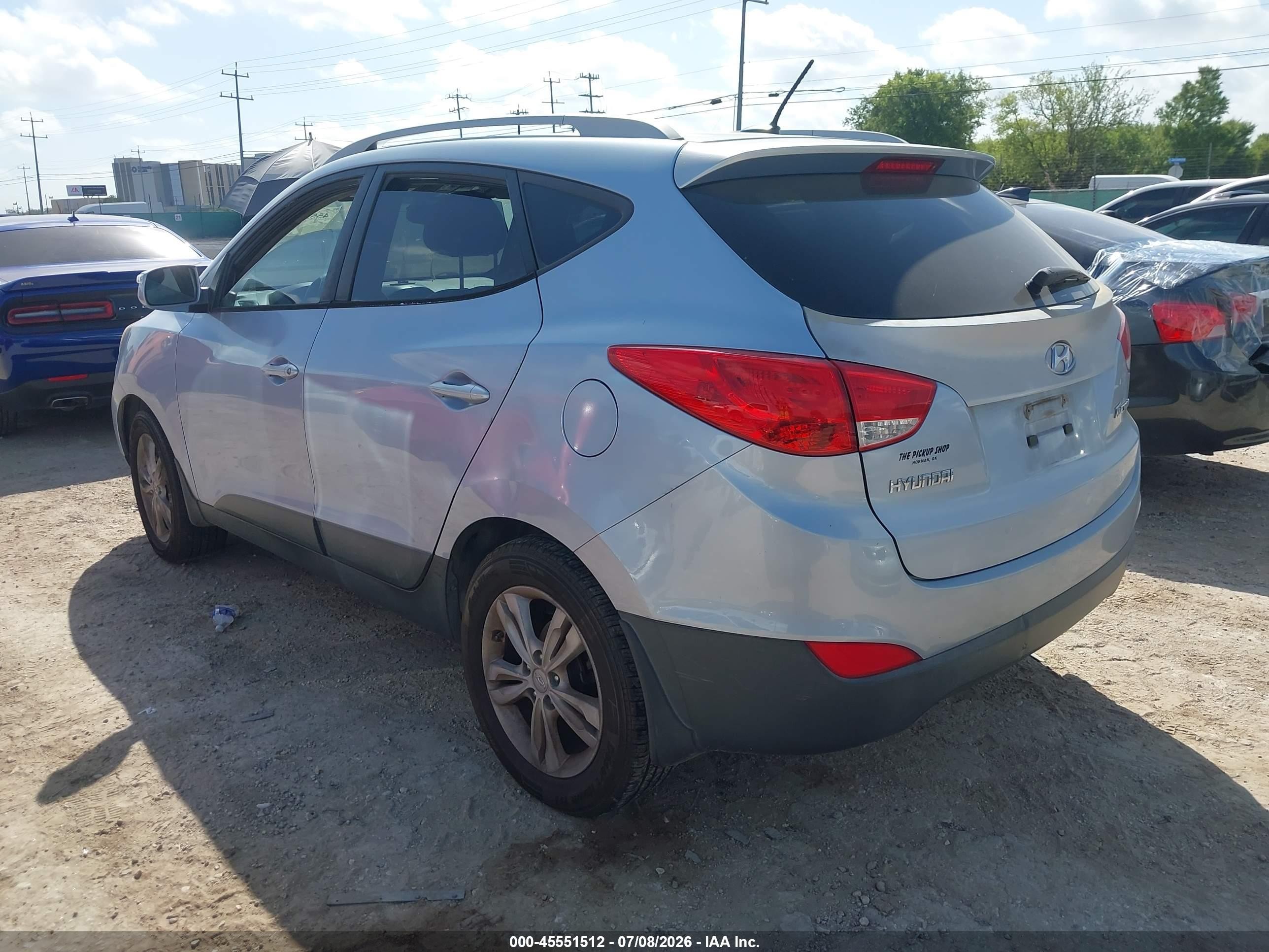 2013 Hyundai Tucson Gls Light Blue vin: KM8JU3AC3DU647280