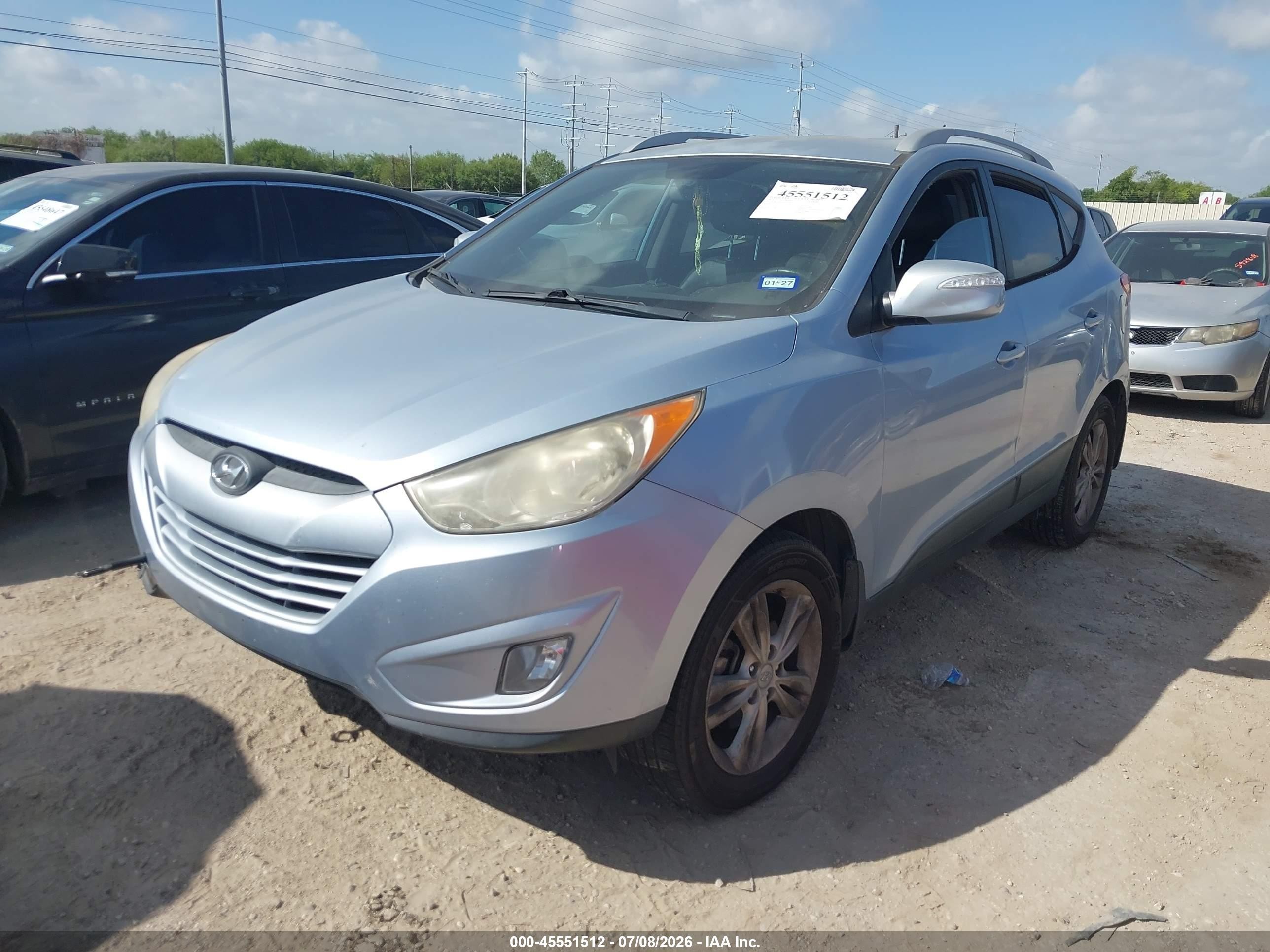 2013 Hyundai Tucson Gls Light Blue vin: KM8JU3AC3DU647280