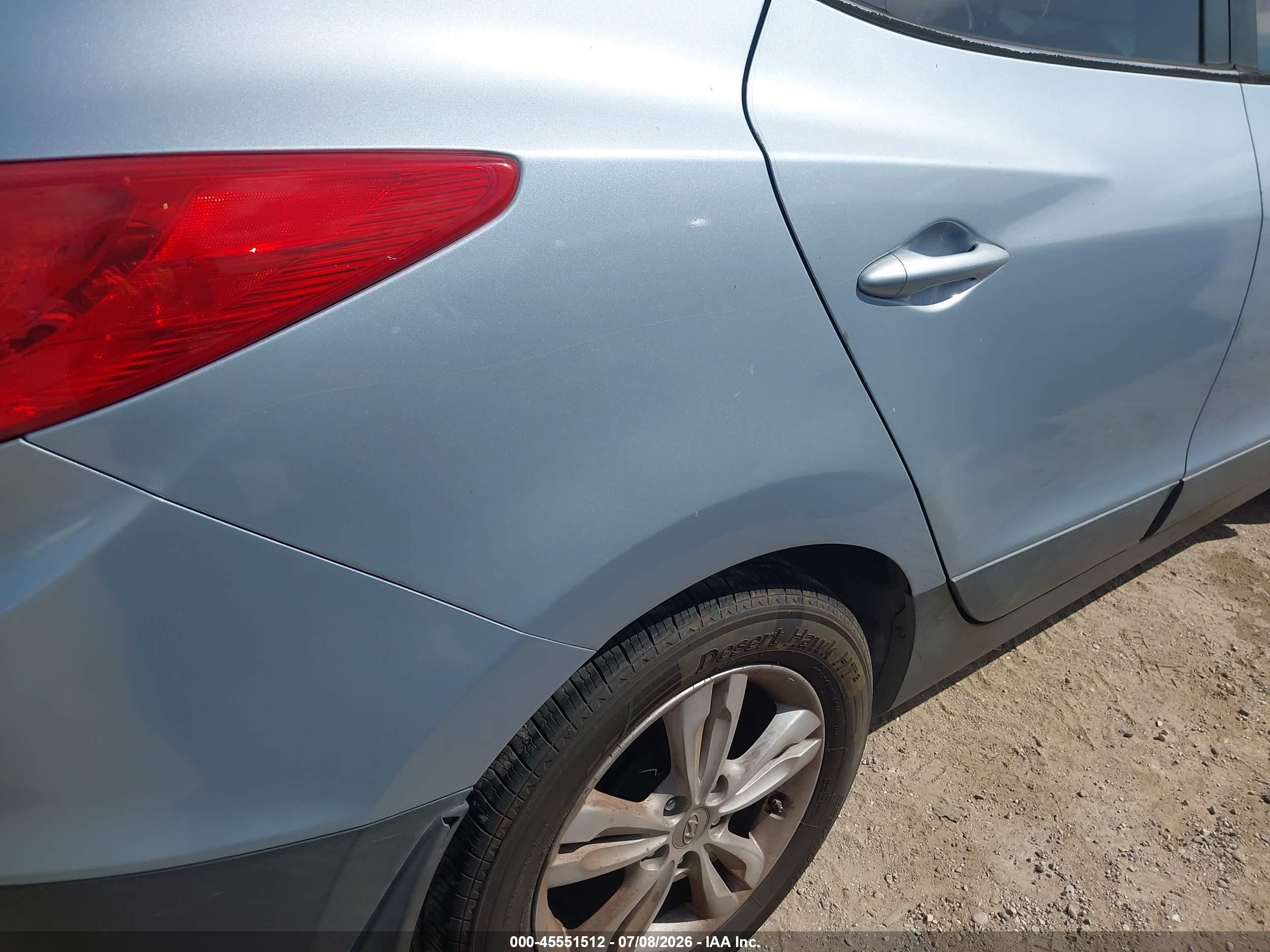 2013 Hyundai Tucson Gls Light Blue vin: KM8JU3AC3DU647280