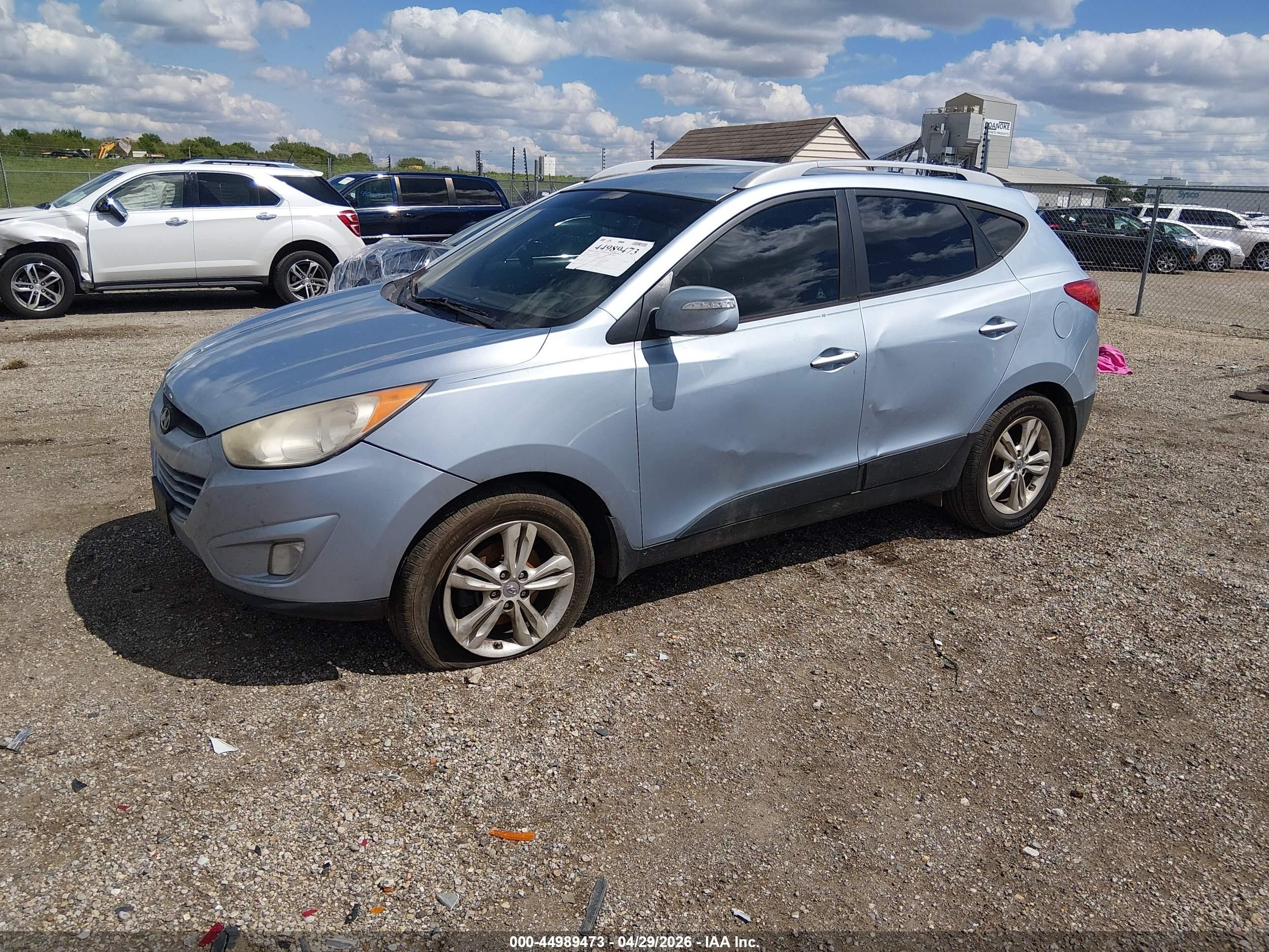 2013 Hyundai Tucson Gls Light Blue vin: KM8JU3AC3DU693546