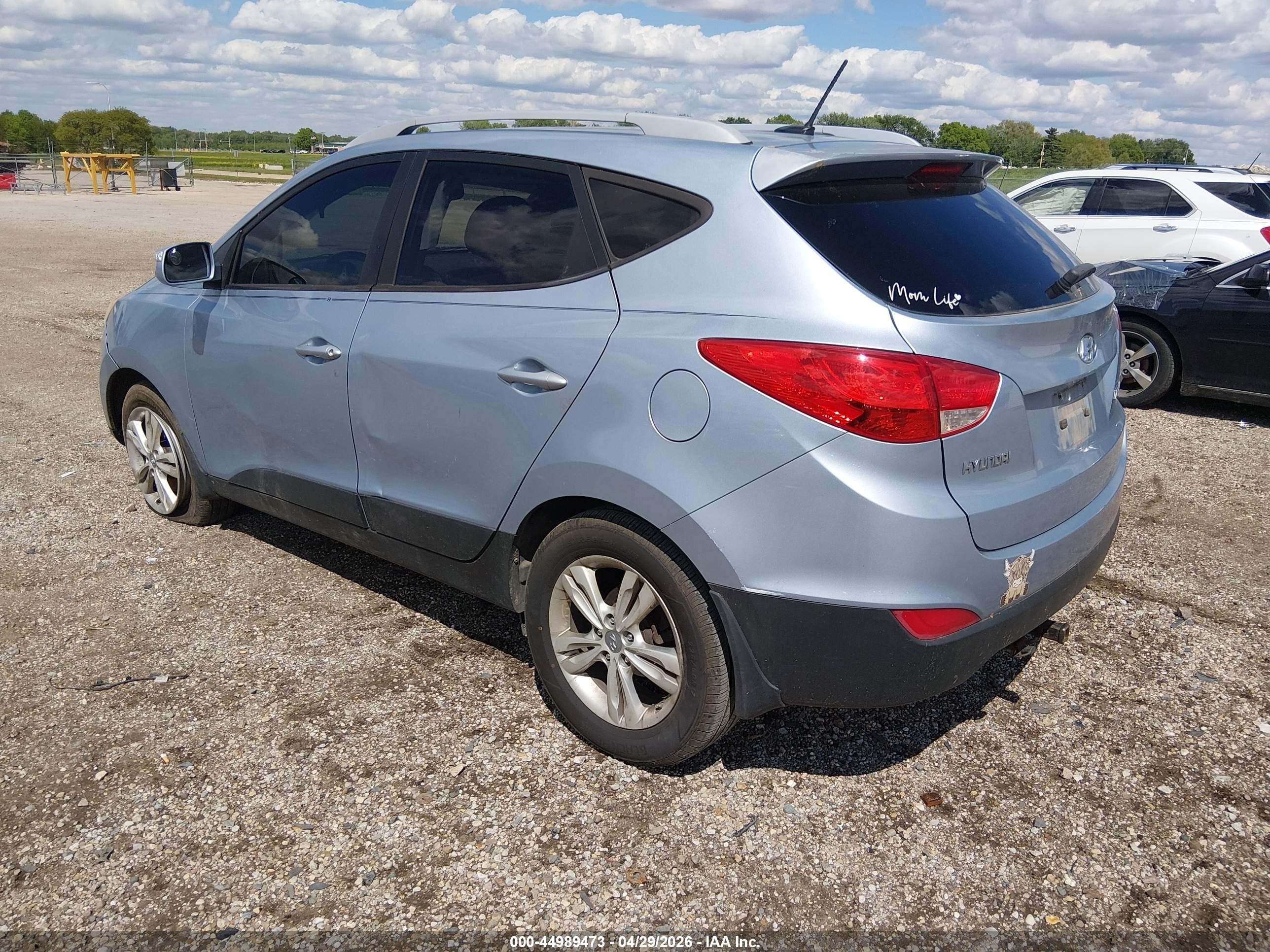 2013 Hyundai Tucson Gls Light Blue vin: KM8JU3AC3DU693546