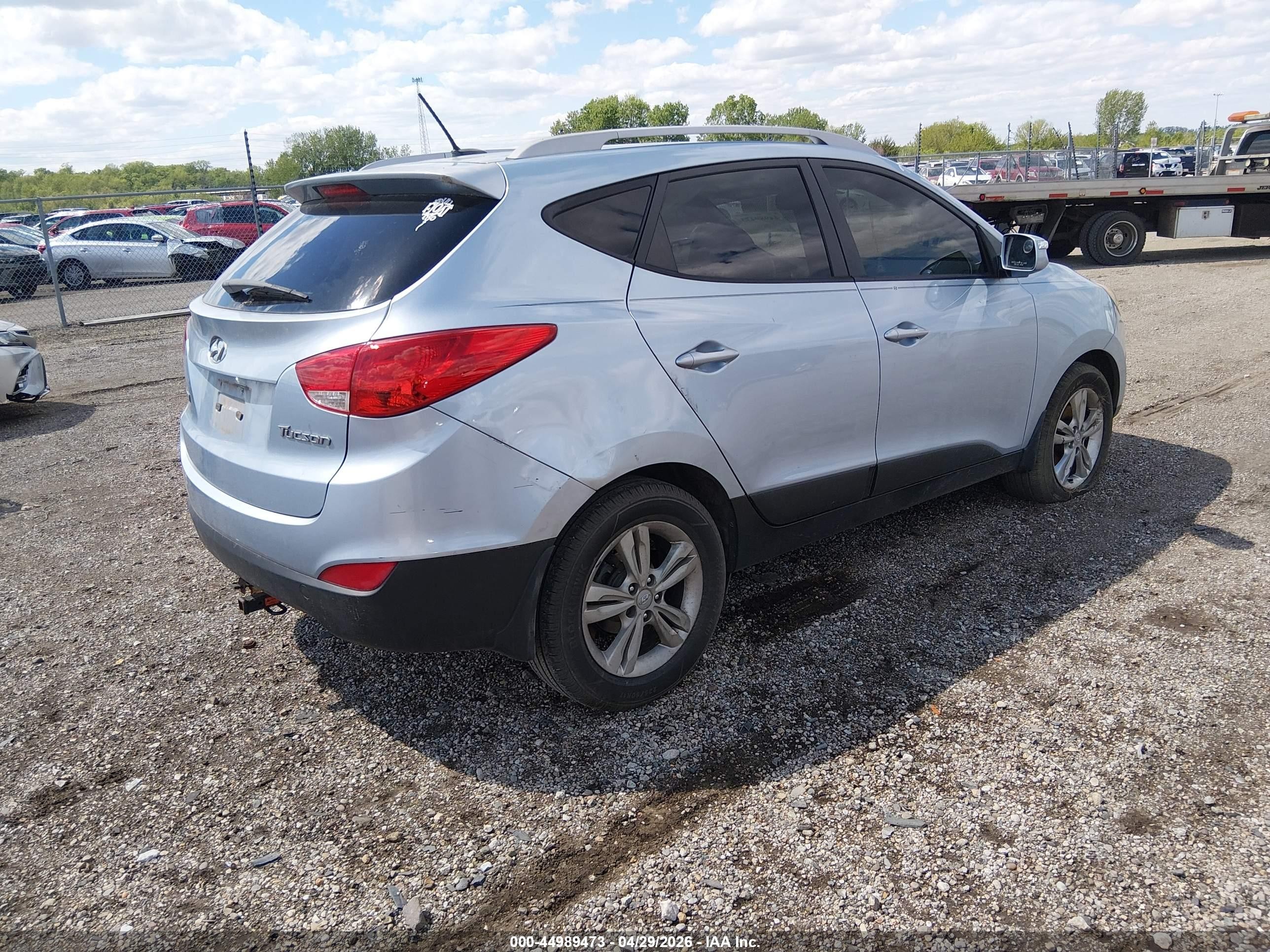 2013 Hyundai Tucson Gls Light Blue vin: KM8JU3AC3DU693546