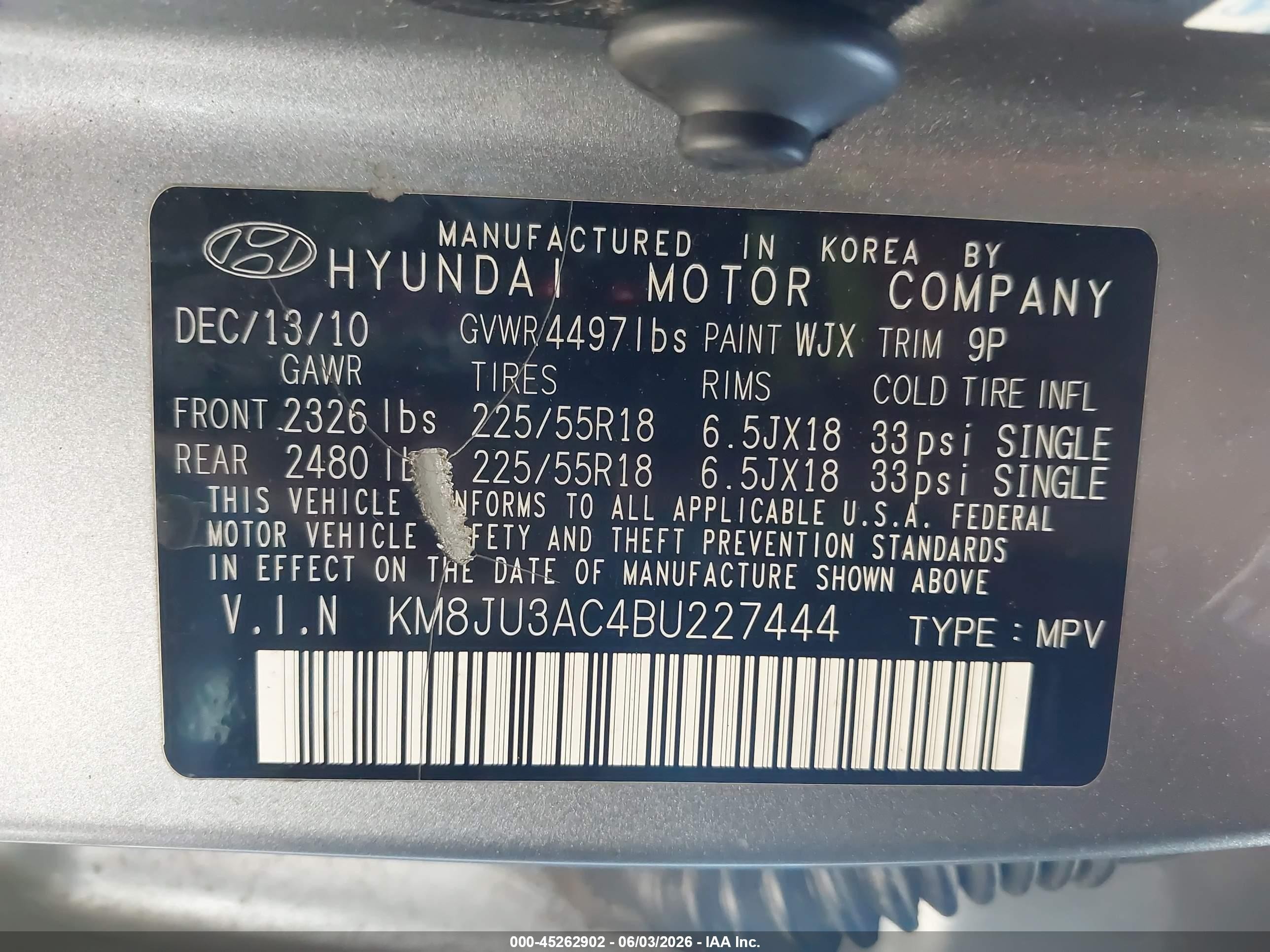 2011 Hyundai Tucson Limited Silver vin: KM8JU3AC4BU227444