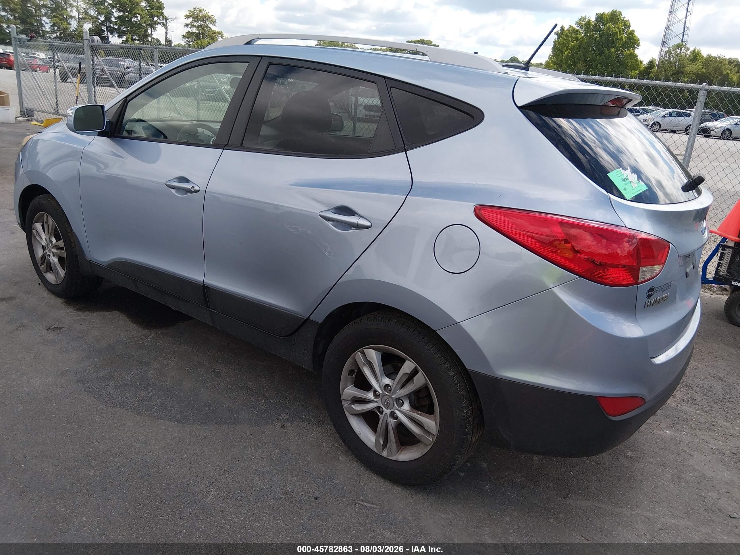2012 Hyundai Tucson Gls Light Blue vin: KM8JU3AC5CU497610