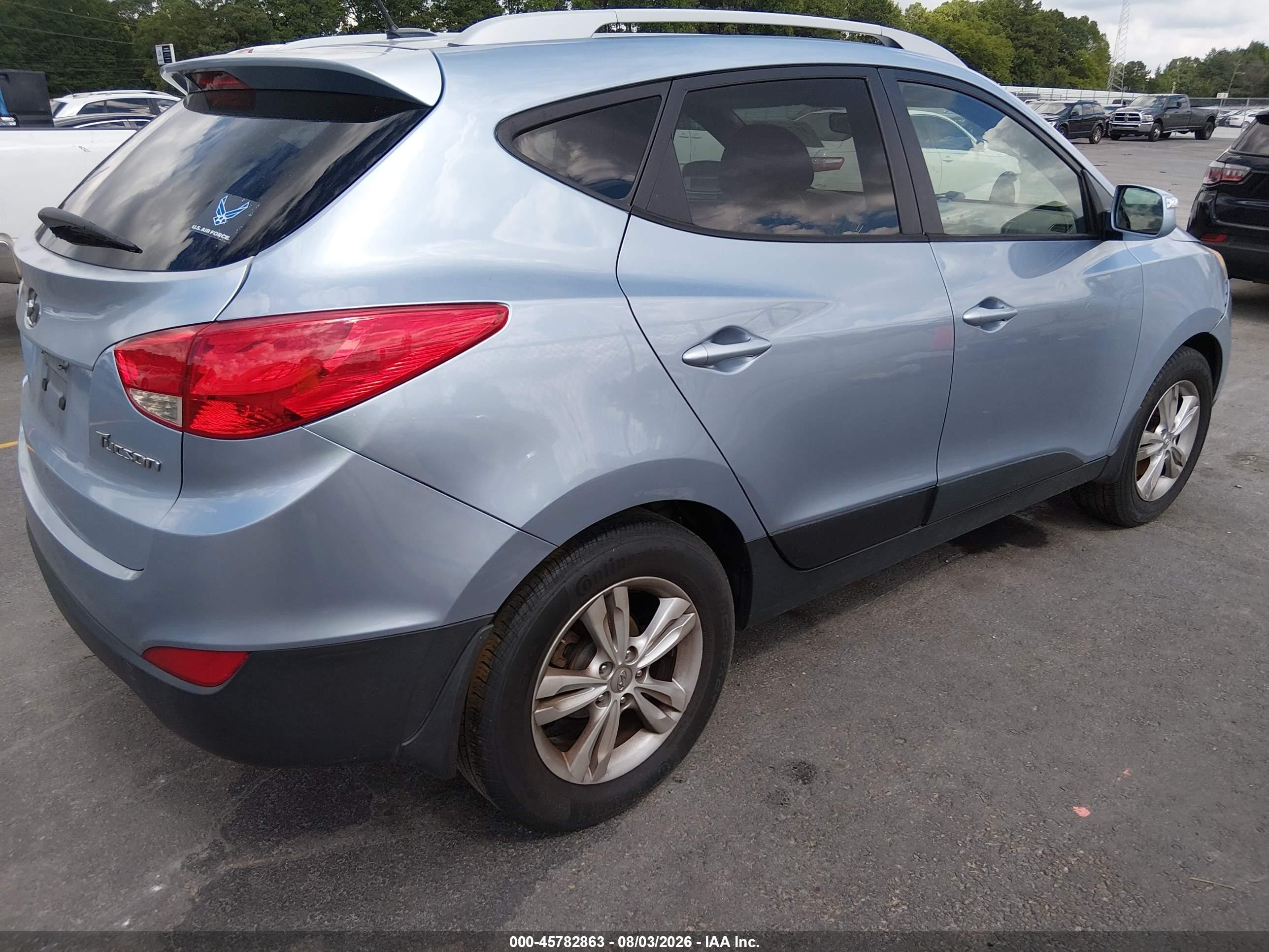 2012 Hyundai Tucson Gls Light Blue vin: KM8JU3AC5CU497610