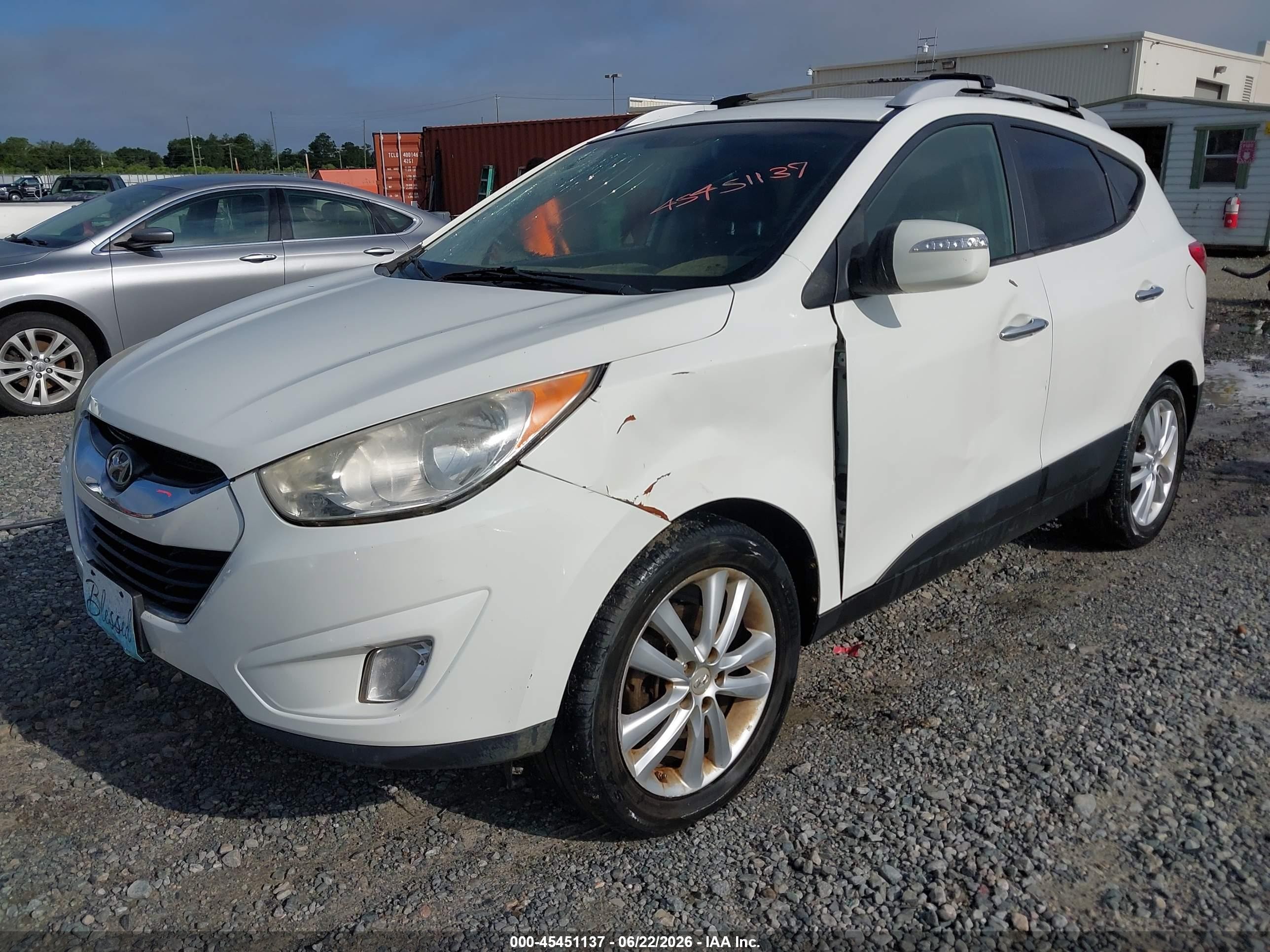 2012 Hyundai Tucson Limited White vin: KM8JU3AC5CU506726