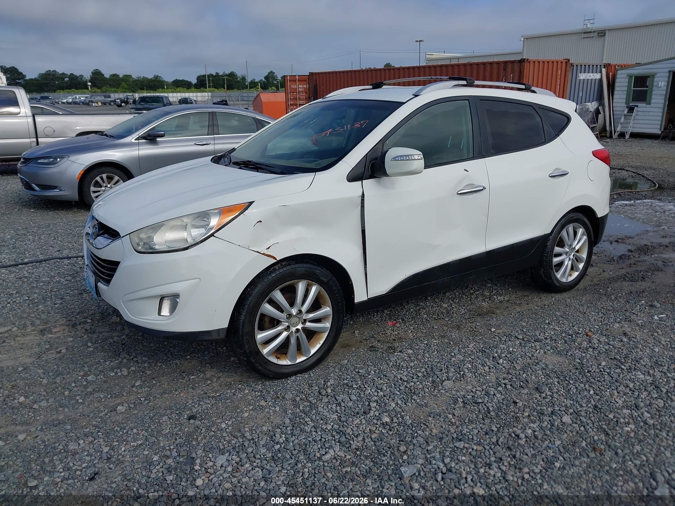 2012 Hyundai Tucson Limited White vin: KM8JU3AC5CU506726