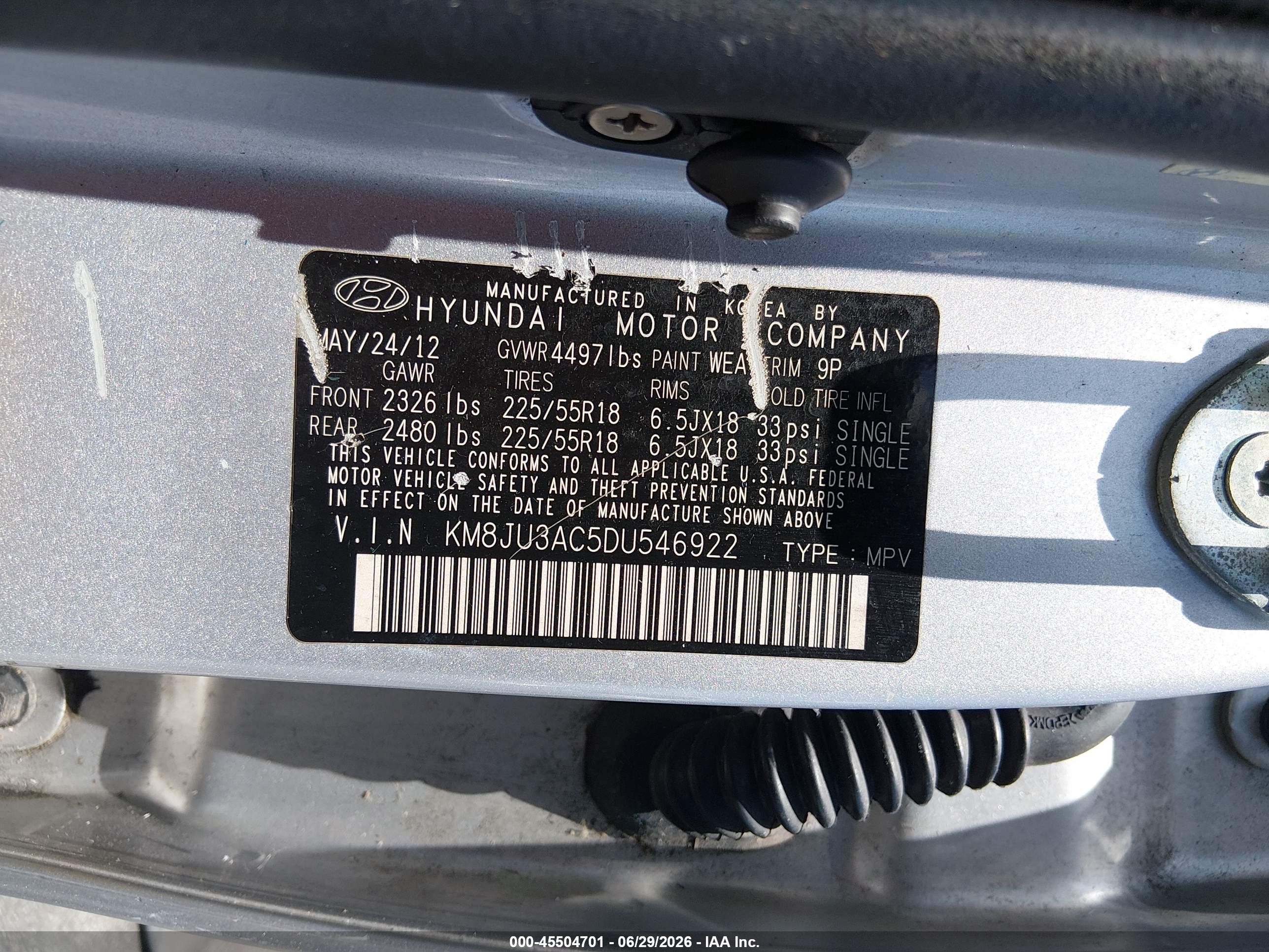 2013 Hyundai Tucson Limited Silver vin: KM8JU3AC5DU546922