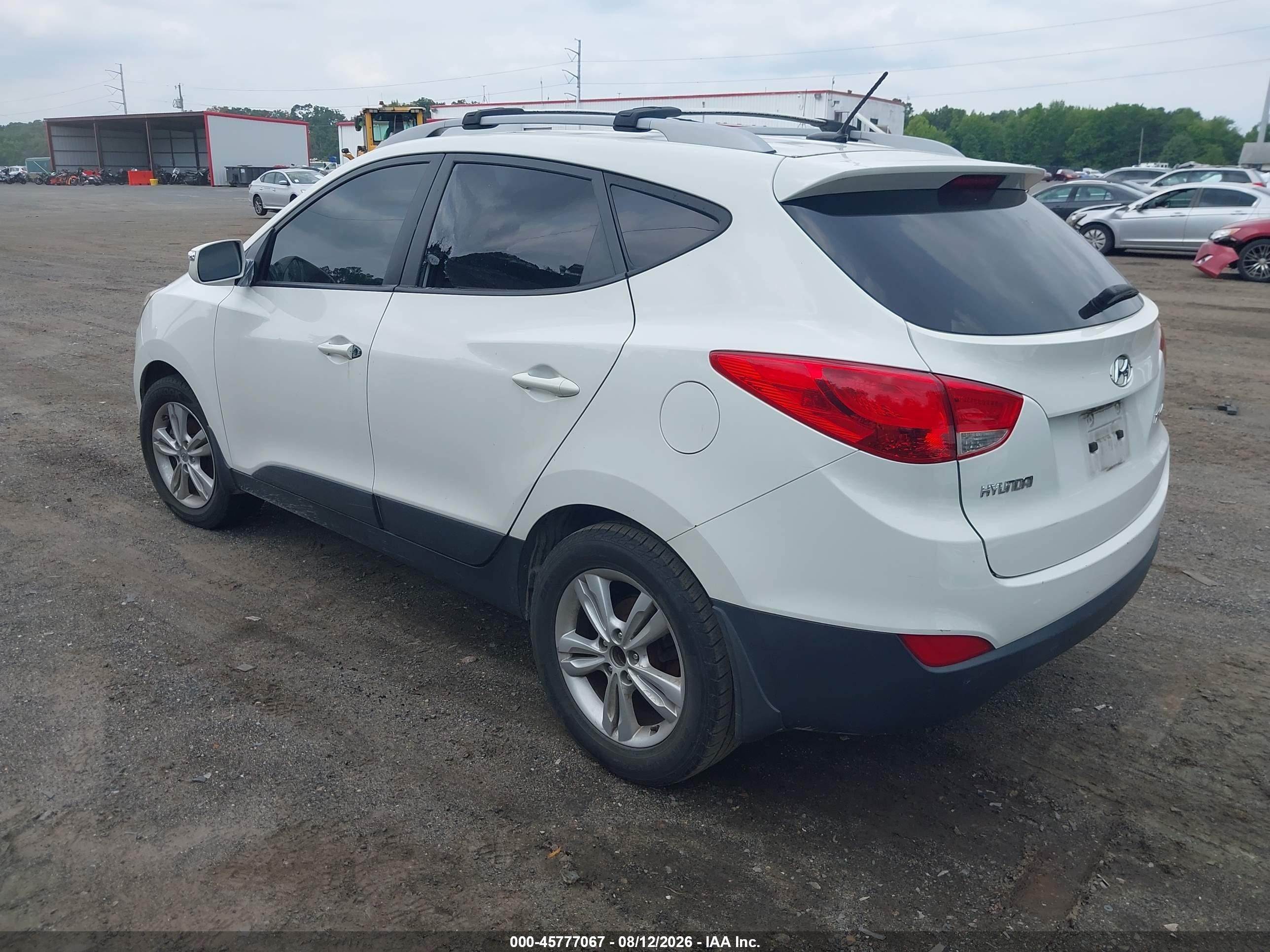 2013 Hyundai Tucson Gls White vin: KM8JU3AC5DU655364