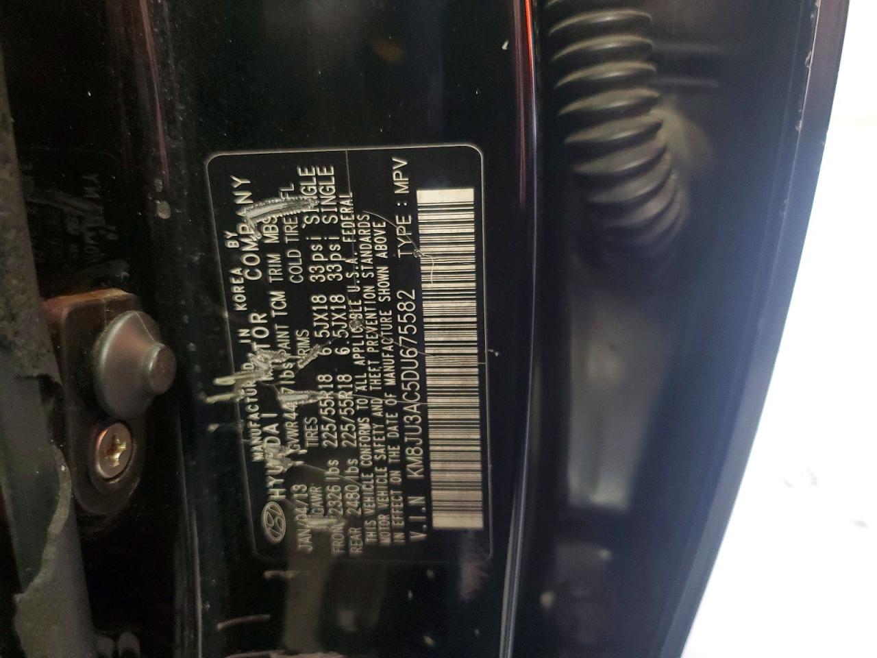 2013 Hyundai Tucson Black vin: KM8JU3AC5DU675582