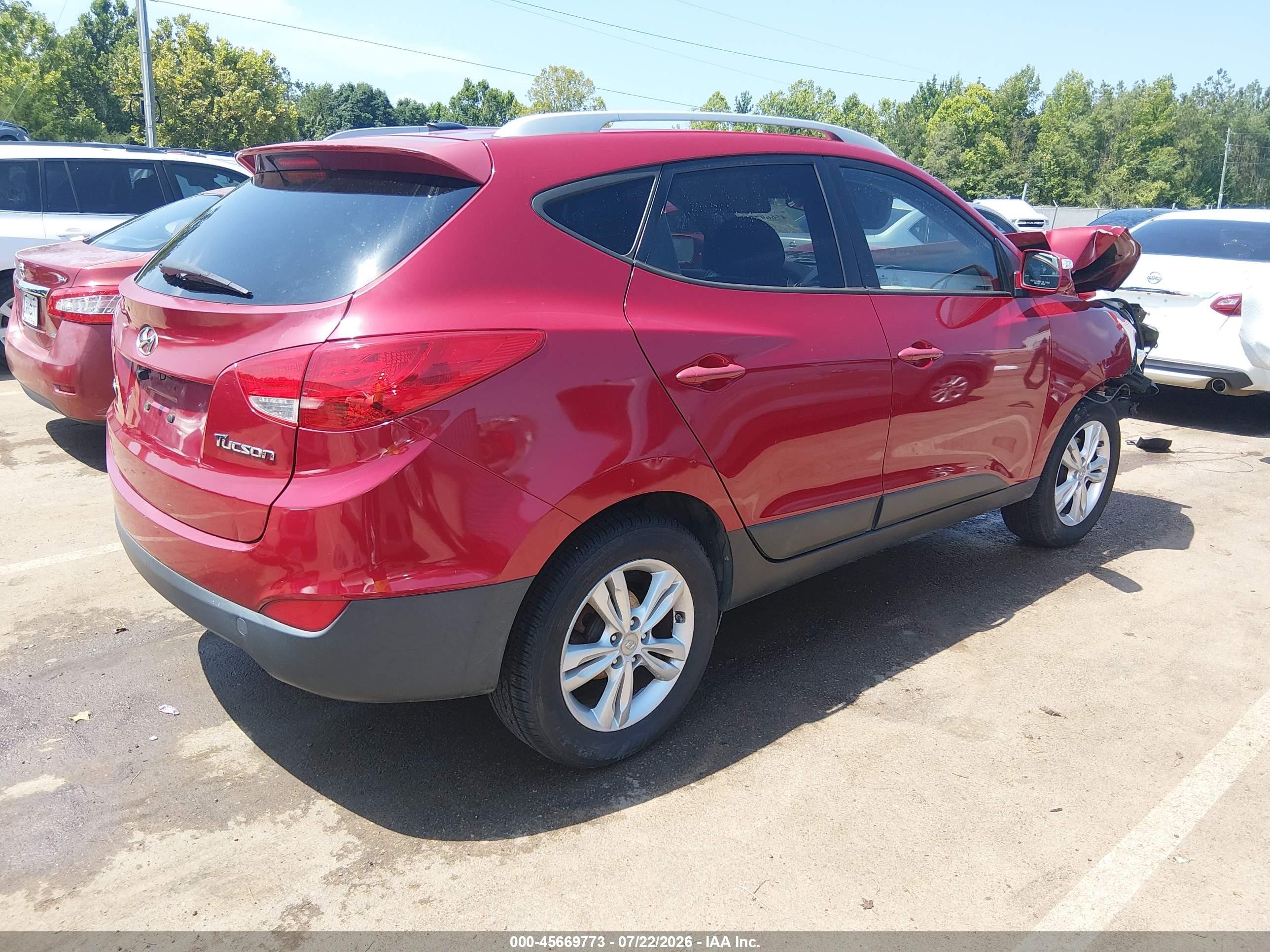 2013 Hyundai Tucson Gls Темно-бордовый vin: KM8JU3AC5DU728183